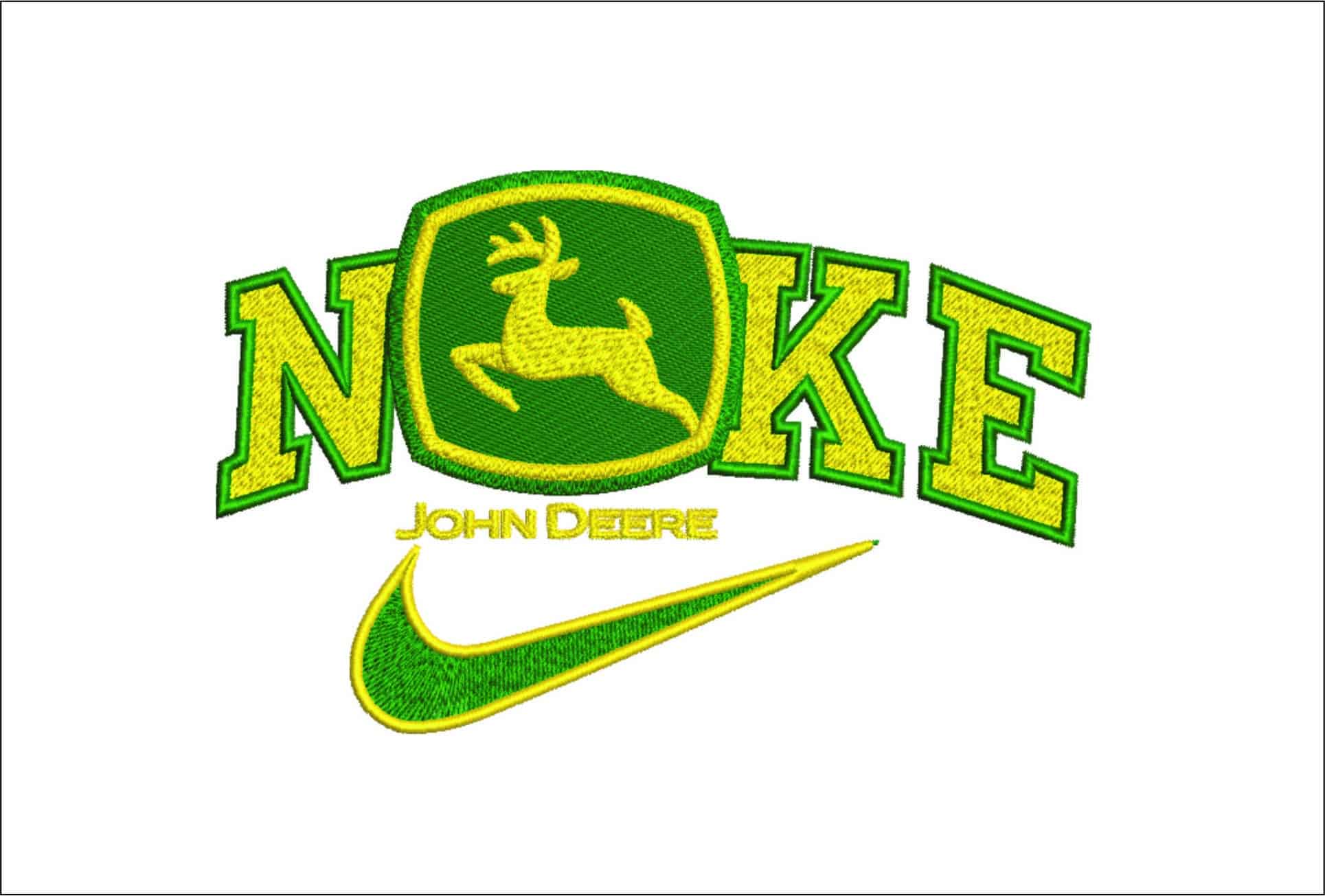 Nike Swoosh John Deere- Swoosh - Nike Car embroidery design - instant download