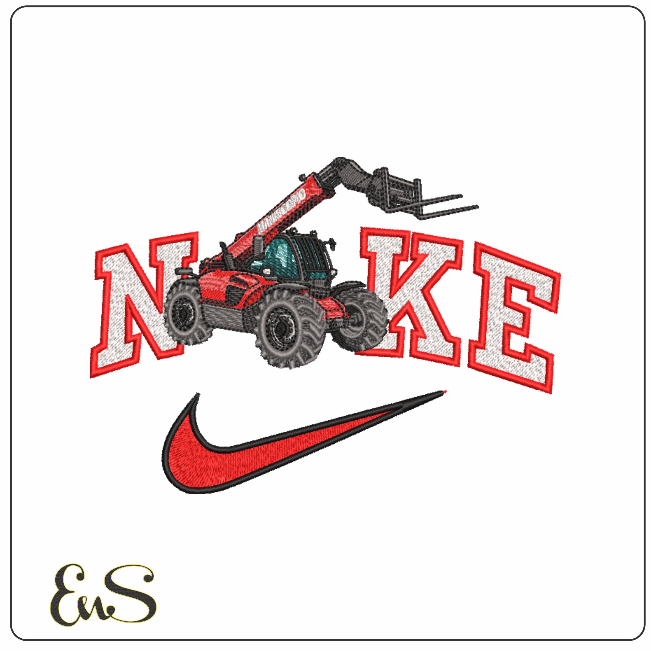 Nike Swoosh Maniscope Tractor Tractor- Swoosh - Nike Car embroidery design - instant download