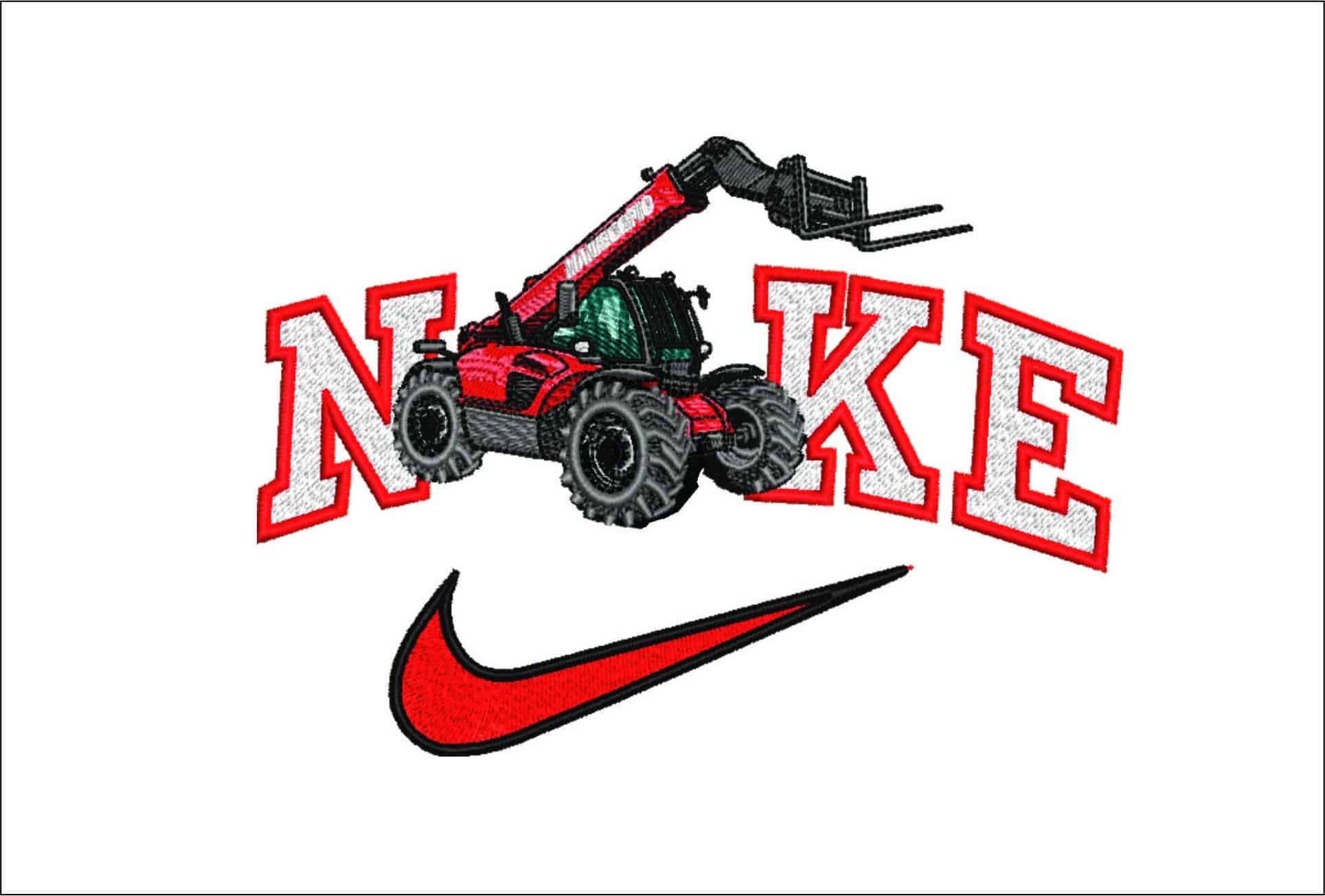 Nike Swoosh Maniscope Tractor Tractor- Swoosh - Nike Car embroidery design - instant download