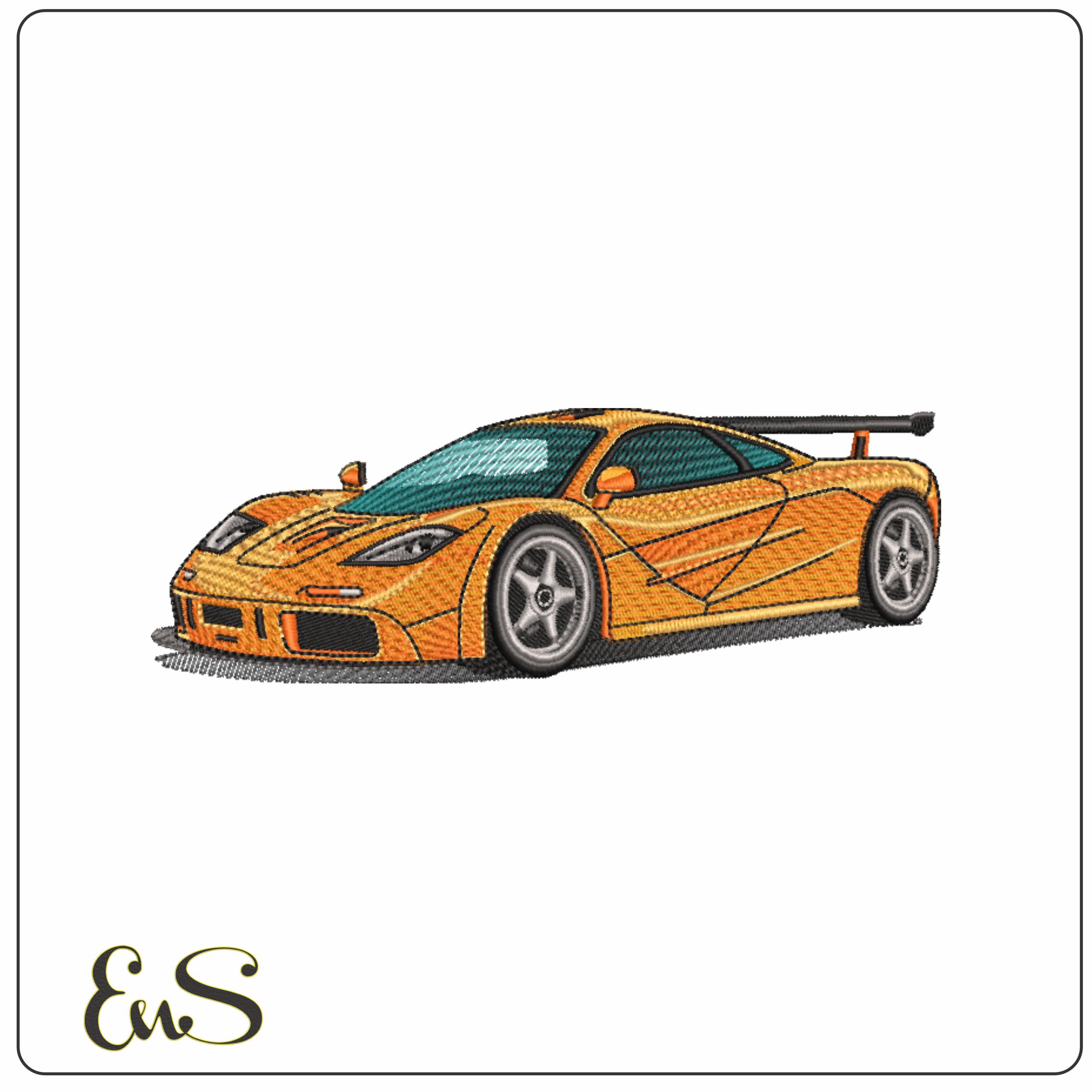 McLaren F1 Supercar - Swoosh - Nike Car embroidery design - instant download