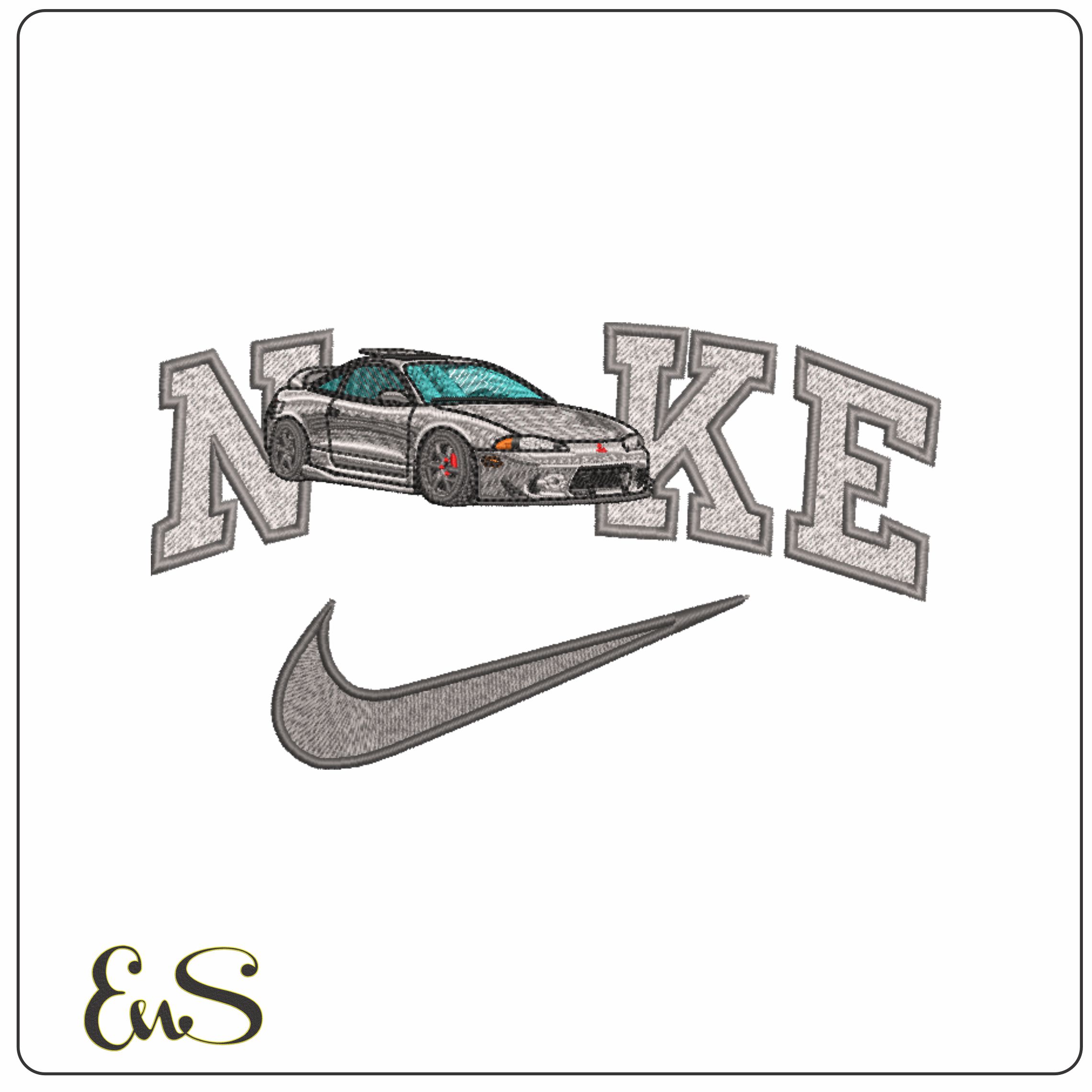 Nike Swoosh Mitsubishi Eclipse - Swoosh - Nike Car embroidery design - instant download