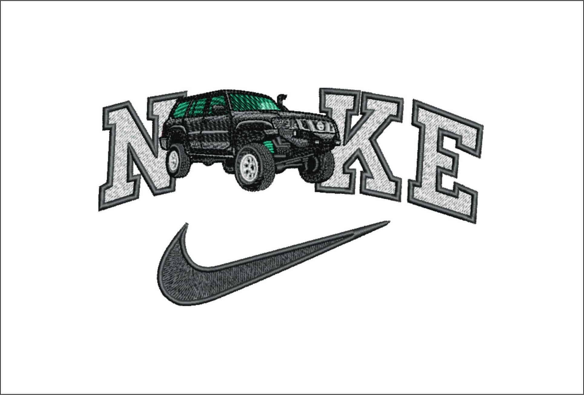 Nike Swoosh Nissan Patrol - Swoosh - Nike Car embroidery design - instant download