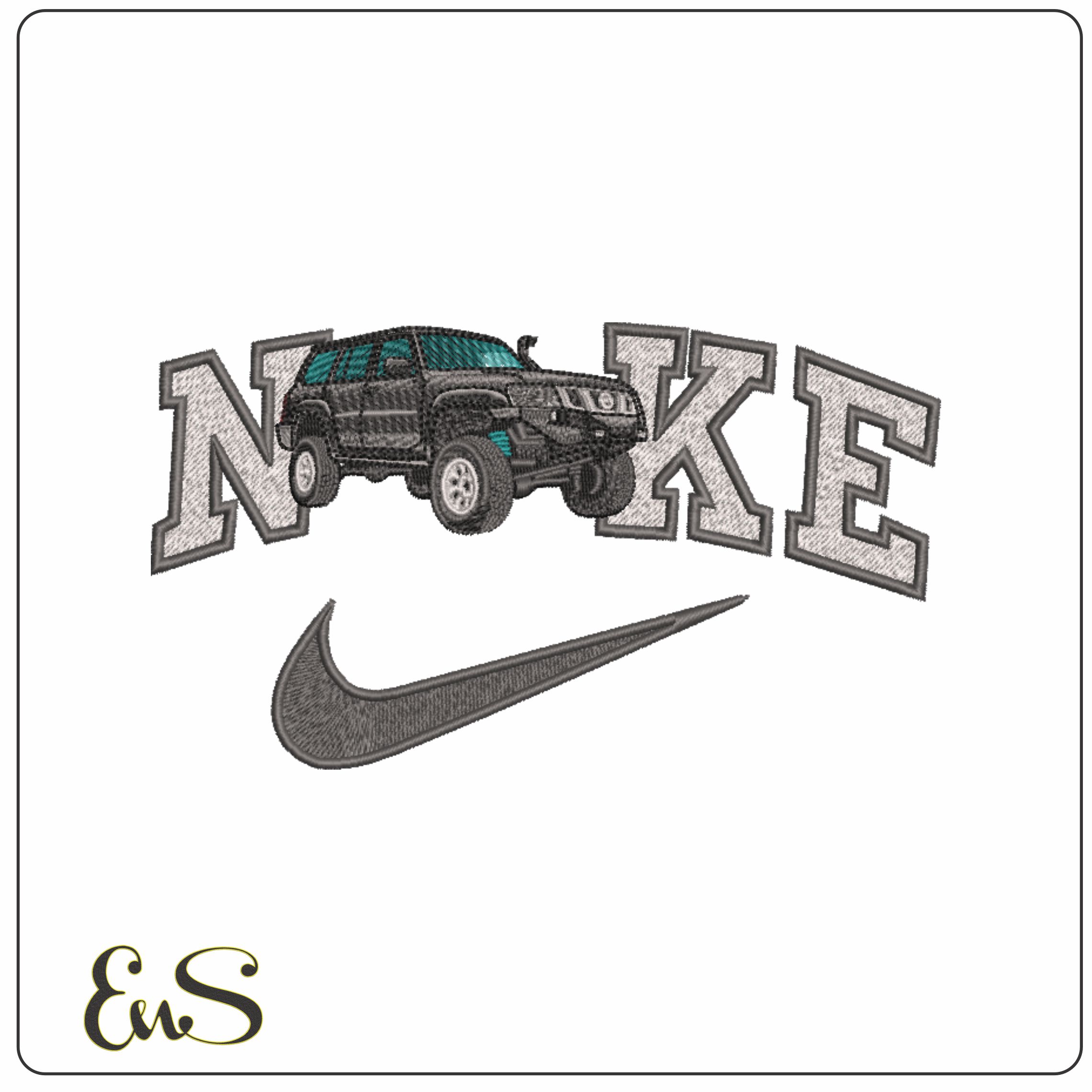Nike Swoosh Nissan Patrol - Swoosh - Nike Car embroidery design - instant download