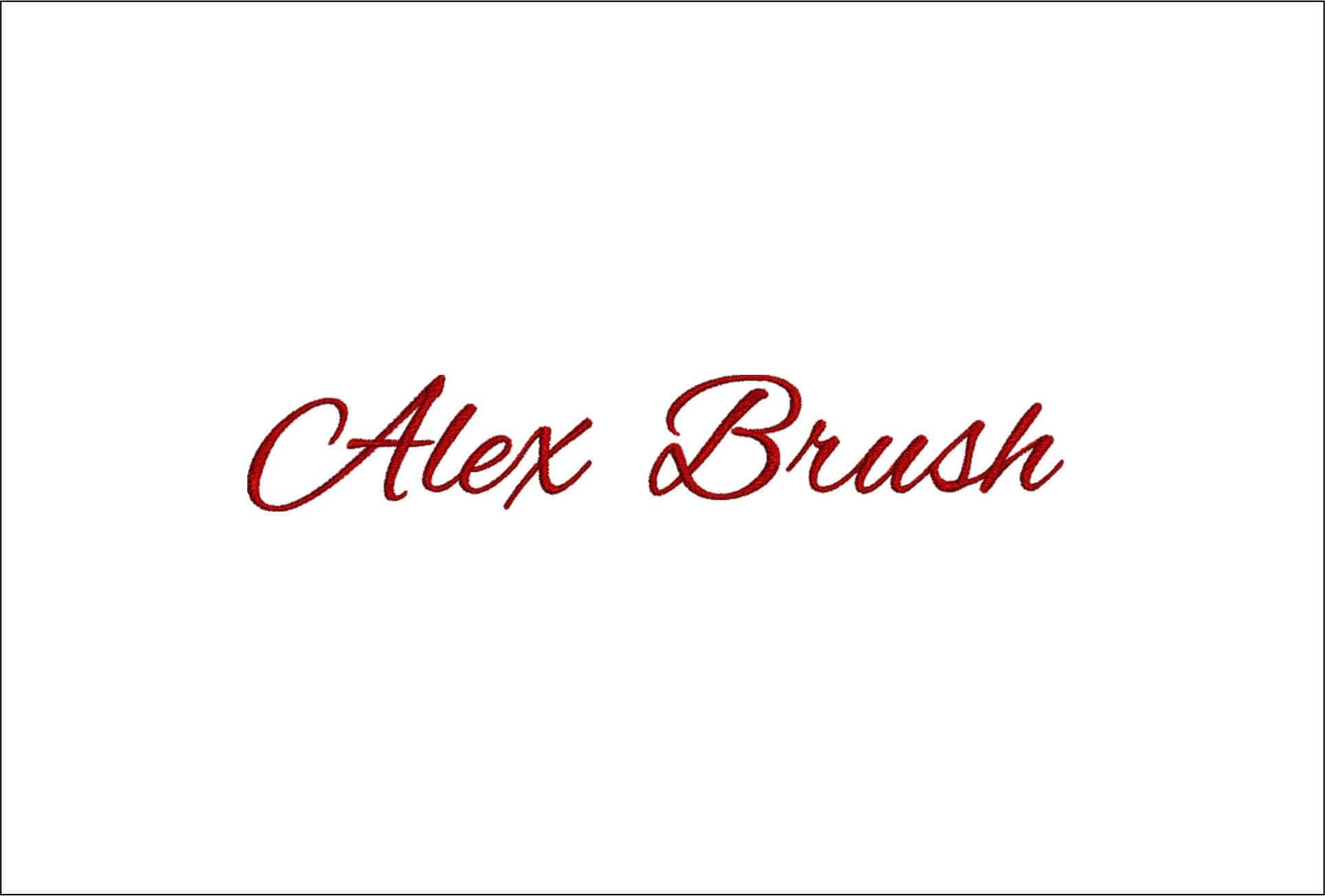 Alex Brush Font Embroidery Font Set - 0.5" 1" 1.5" 2" 2.5" 3"  - Machine Embroidery Alphabet Font - instant download