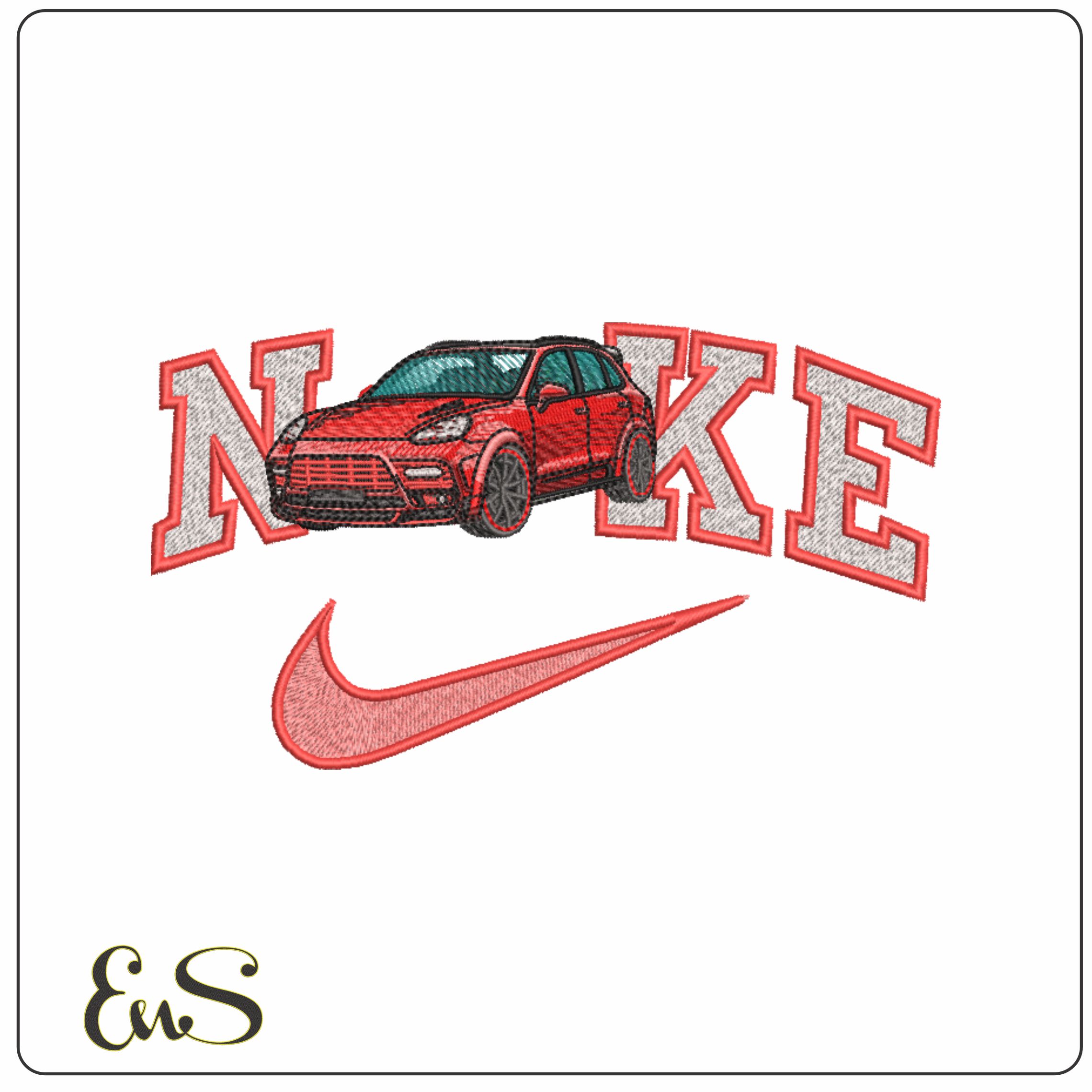 Nike Swoosh Porsche Cayenne GTS - Swoosh - Nike Car embroidery design - instant download