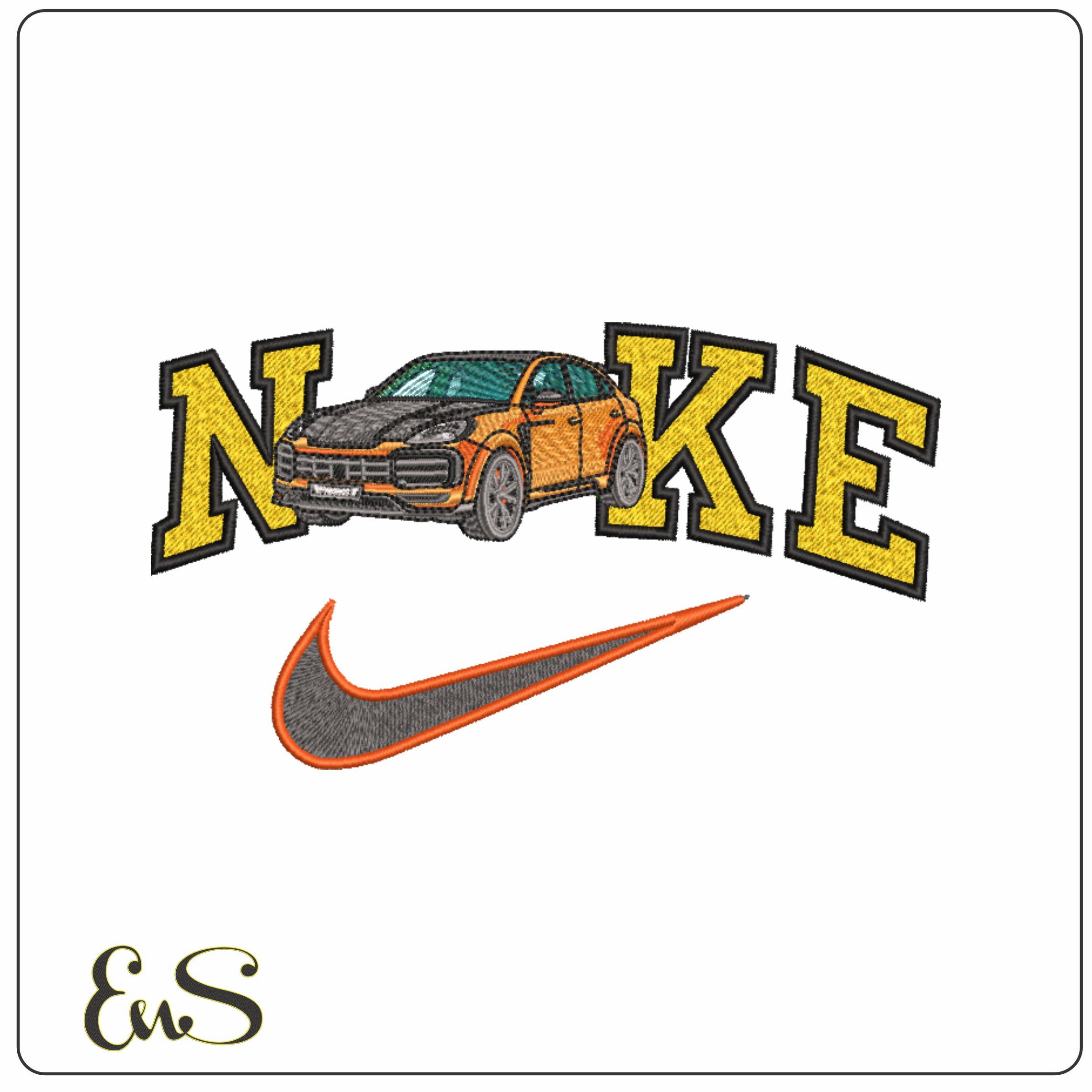 Nike Swoosh Porsche Cayenne Mansory - Swoosh - Nike Car embroidery design - instant download
