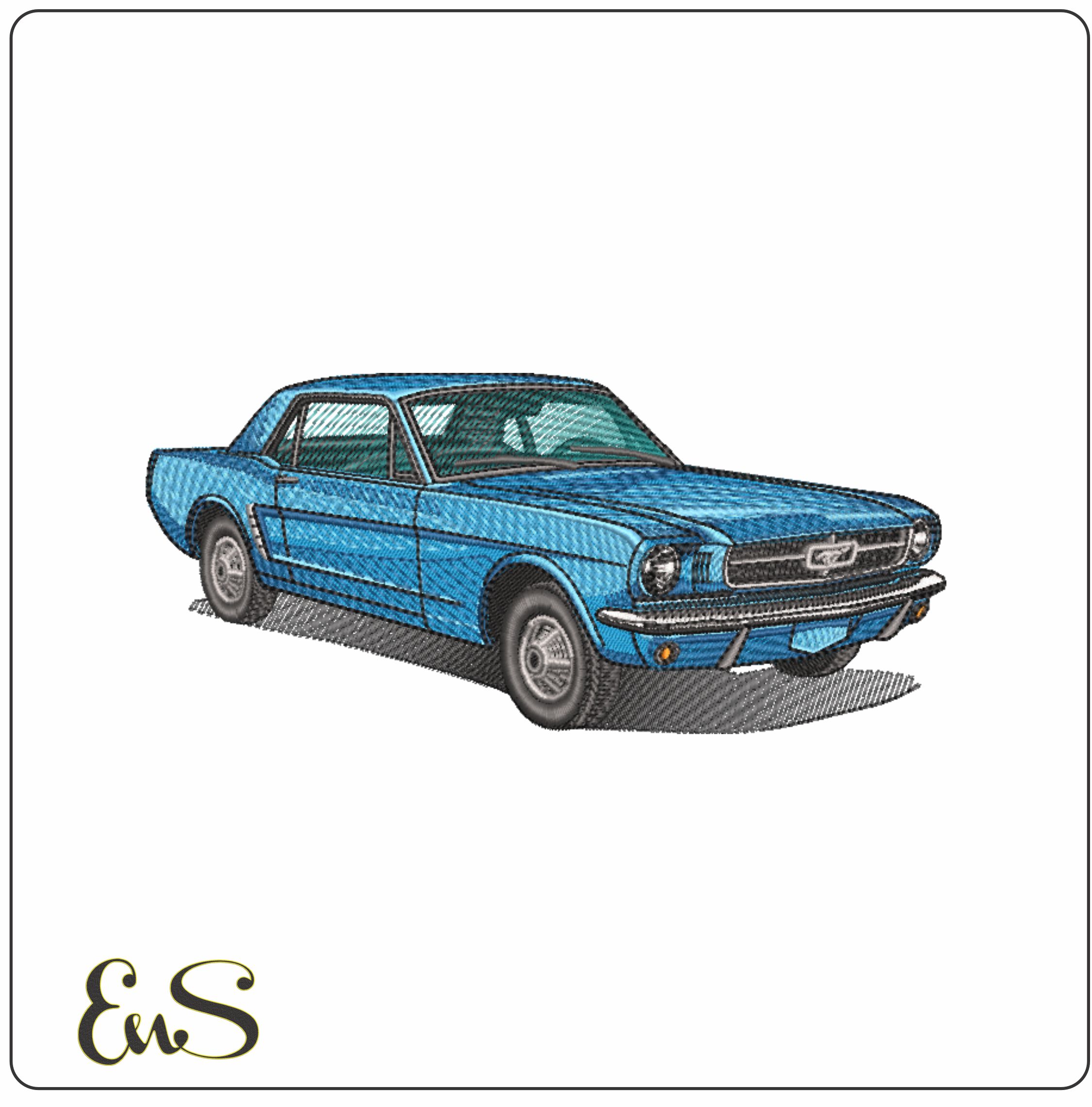 Ford Mustang 1965 - Swoosh - Nike Car embroidery design - instant download