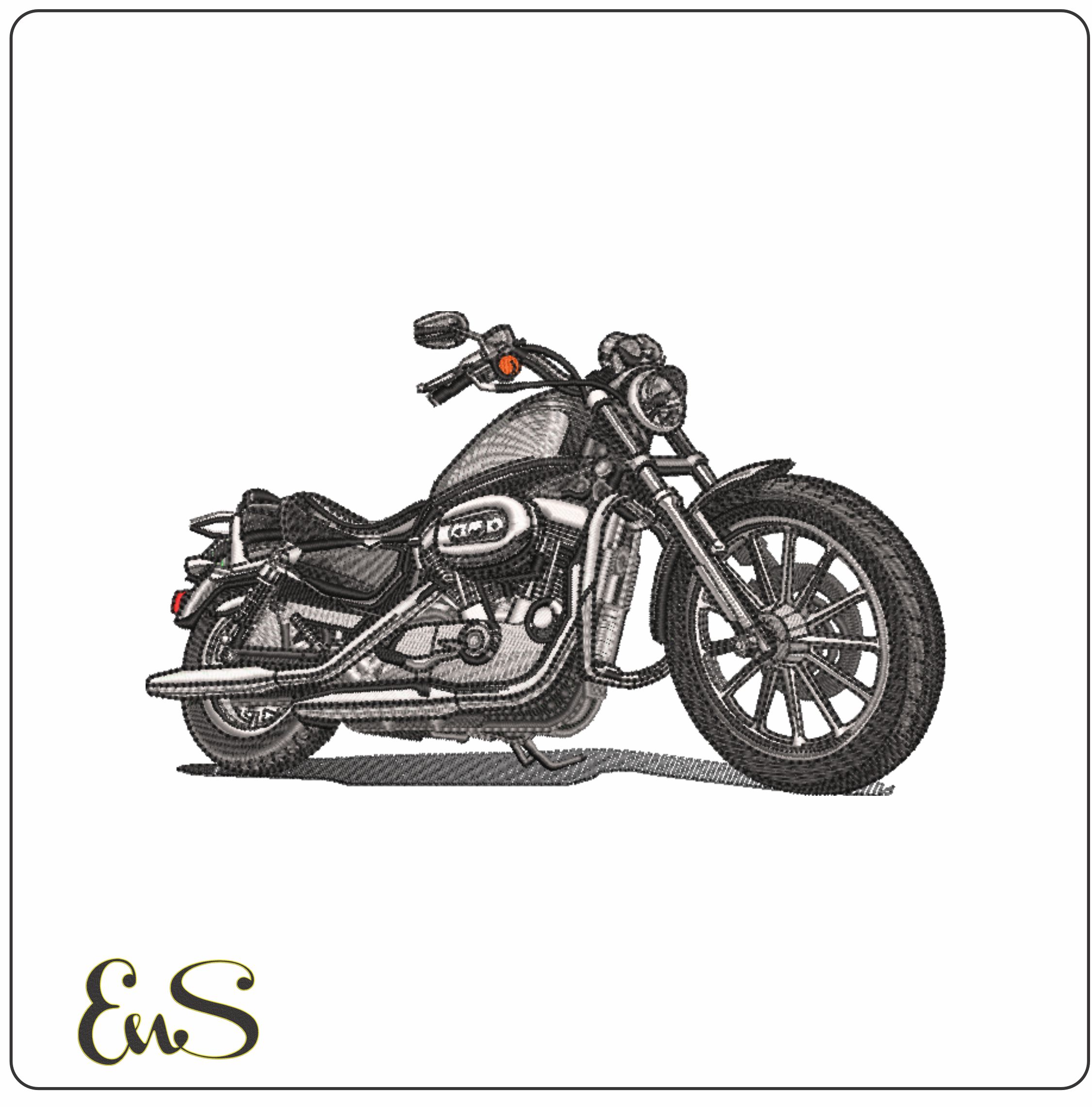 Harley Davidson Softail - Harley - Swoosh - Nike Motor Cycle embroidery design - instant download
