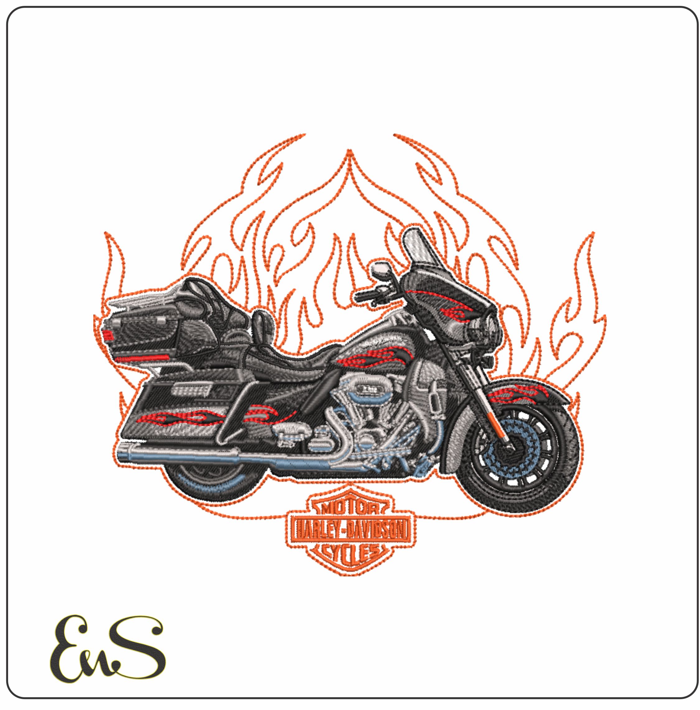 Harley Davidson Easy rider - Harley - Swoosh - Nike Motor Cycle embroidery design - instant download