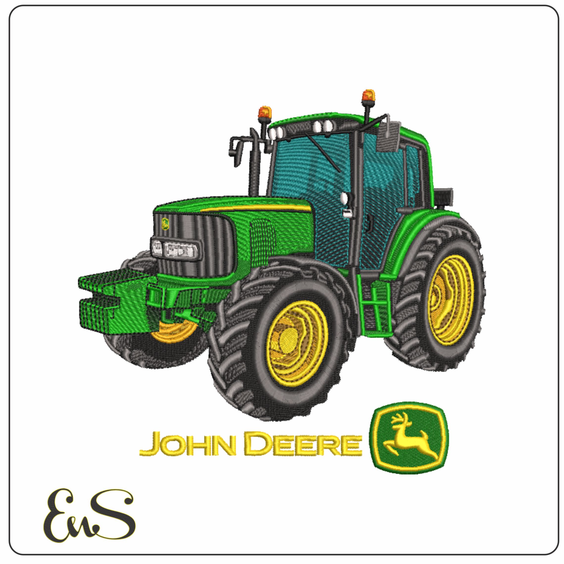 John Deere Tractor- Swoosh - Nike Car embroidery design - instant download
