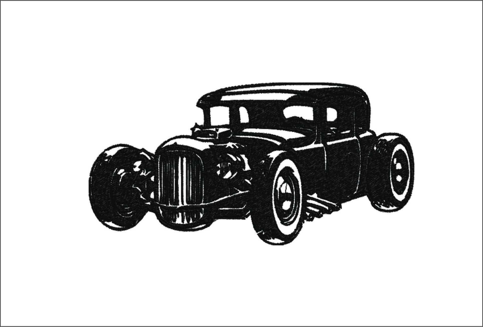 Hotrod Outline embroidery design - Low rider embroidery design machine pattern - embroidery file - instant download