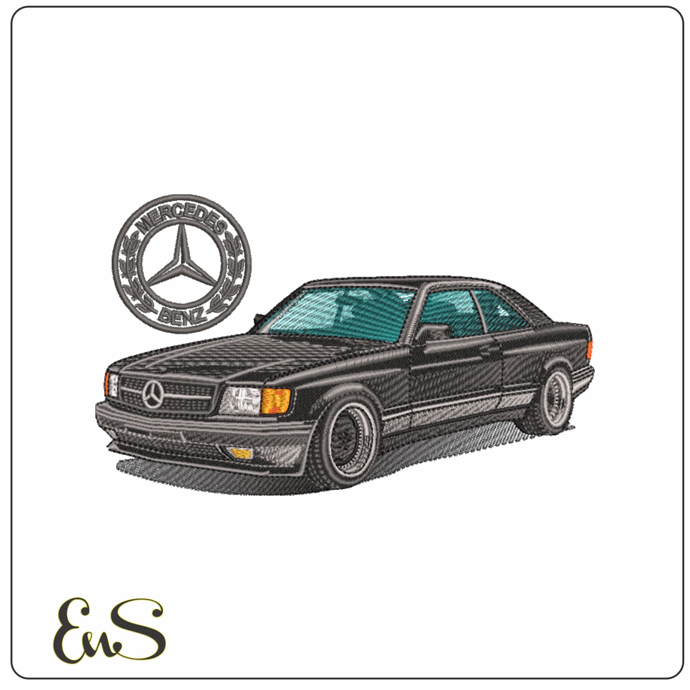 Mercedes SL - Swoosh - Nike Car embroidery design - instant download