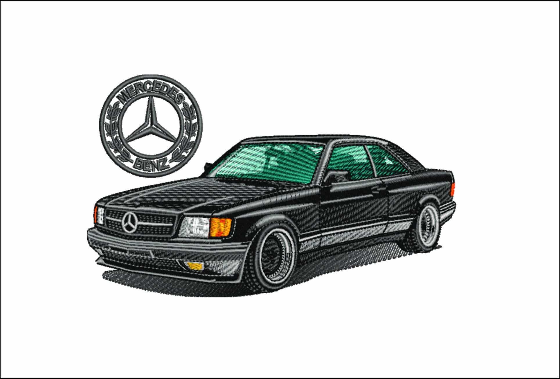 Mercedes SL - Swoosh - Nike Car embroidery design - instant download