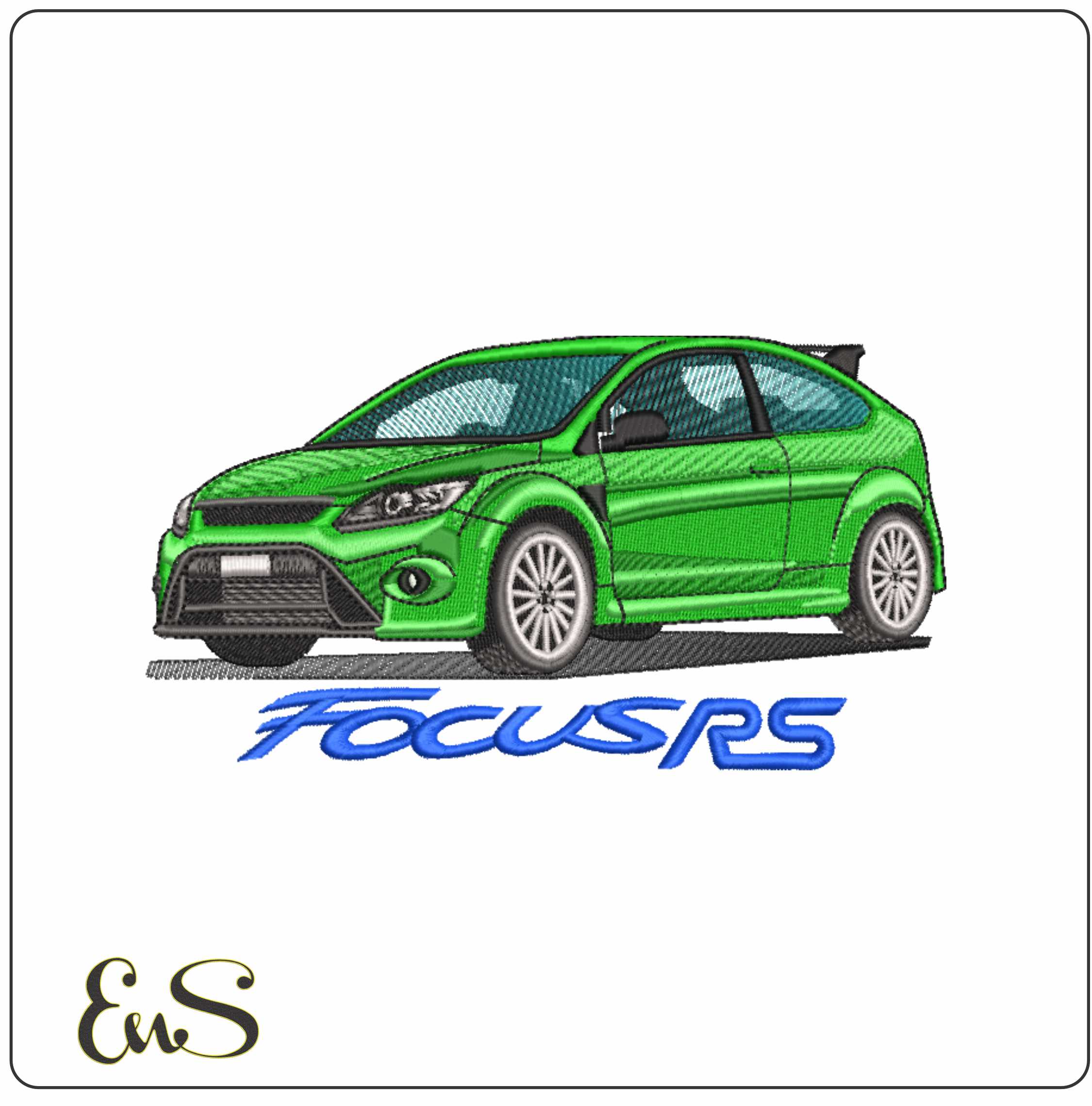 Ford Focus RS With RS - Swoosh - Nike Car embroidery design - instant download