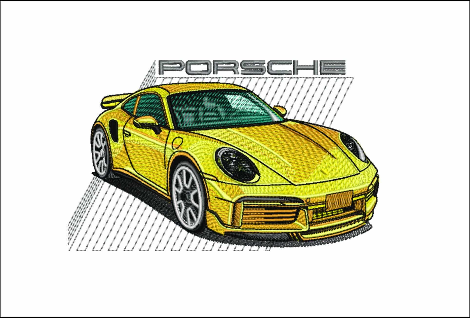 Porsche 911 Turbo Title - Swoosh - Nike Car embroidery design - instant download