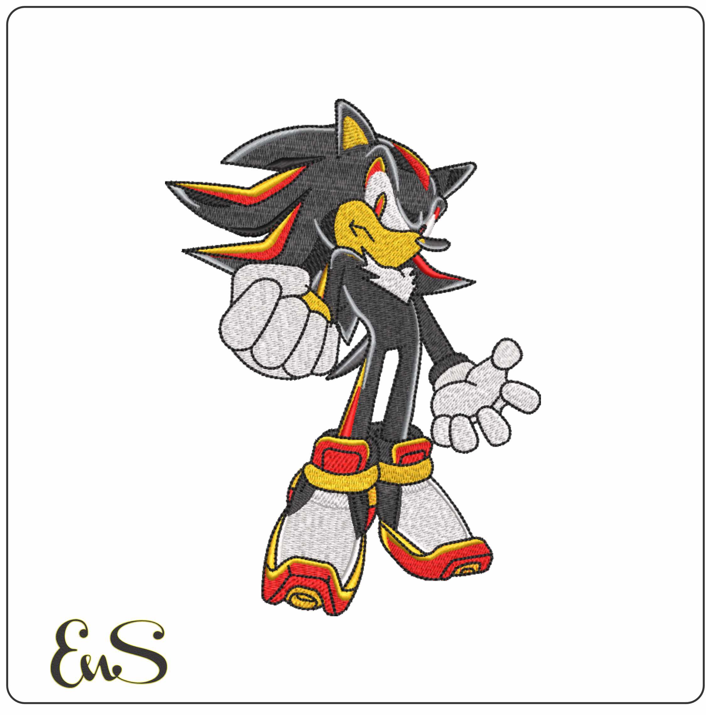 Shadow the Hedgehog Simple - Nike embroidery design file - instant download