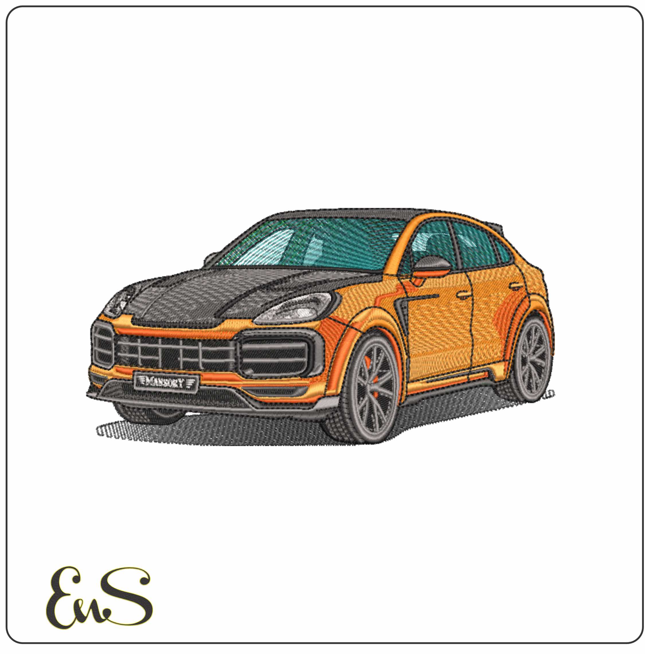 Porsche Cayenne Mansory - Swoosh - Nike Car embroidery design - instant download