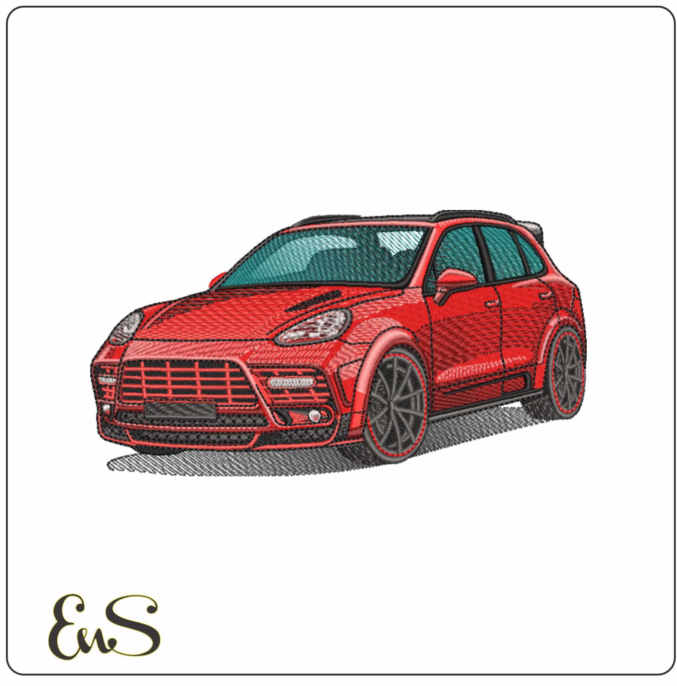 Porsche Cayenne GTS - Swoosh - Nike Car embroidery design - instant download