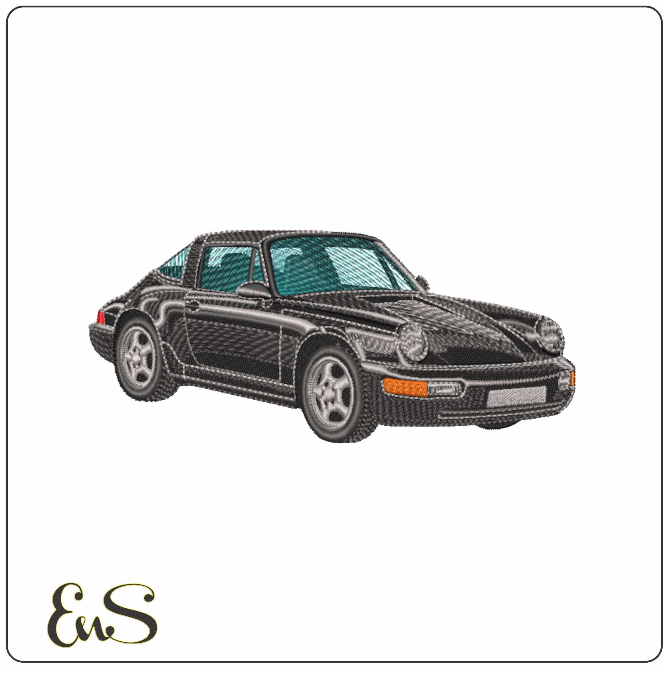 Porsche 964 - Swoosh - Nike Car embroidery design - instant download