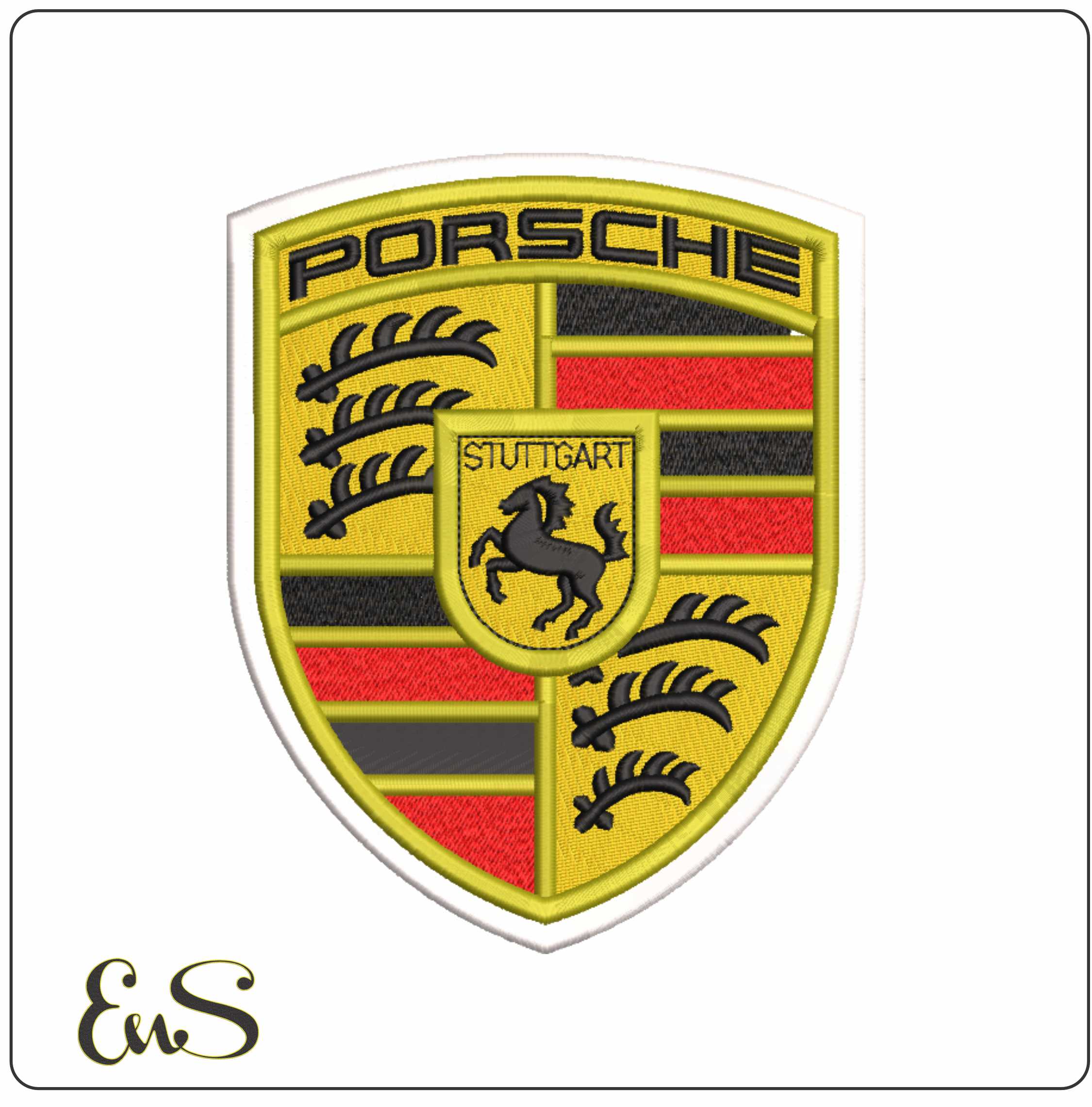 Porsche Logo - Swoosh - Nike Car embroidery design - instant download