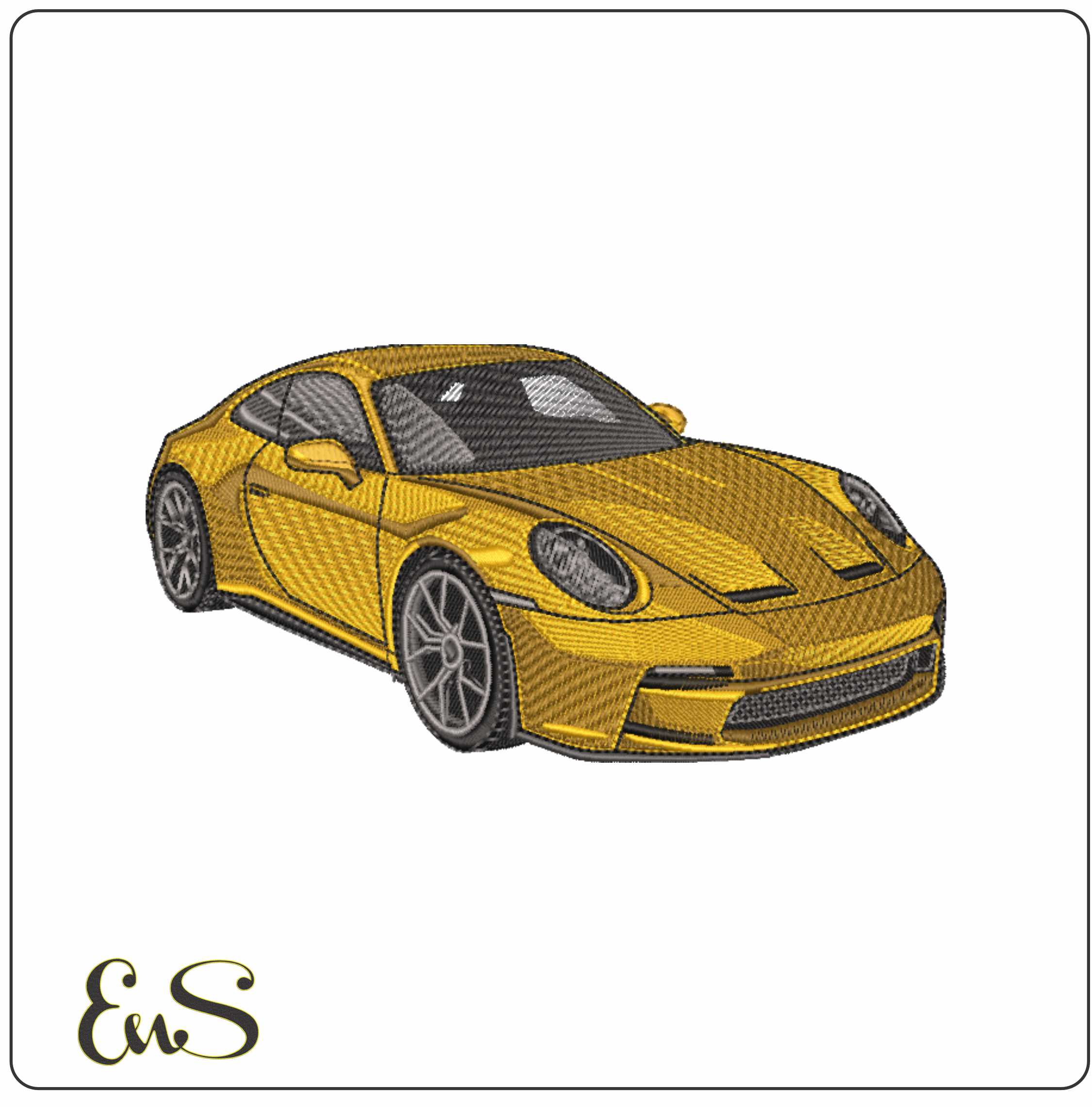 Porsche 911 - Swoosh - Nike Car embroidery design - instant download