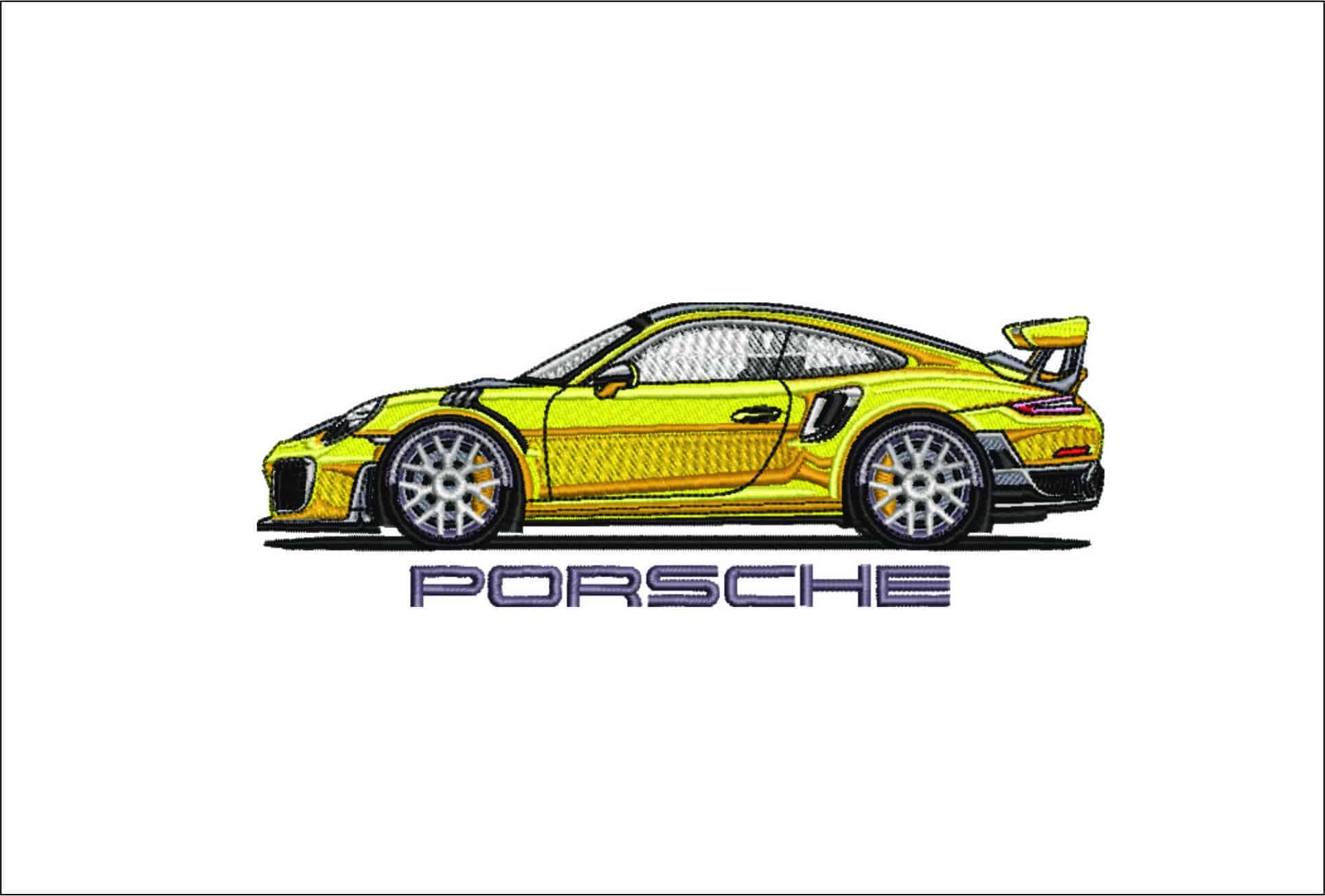 Porsche 911 GT3 RS with Logo - Swoosh - Nike Car embroidery design - instant download