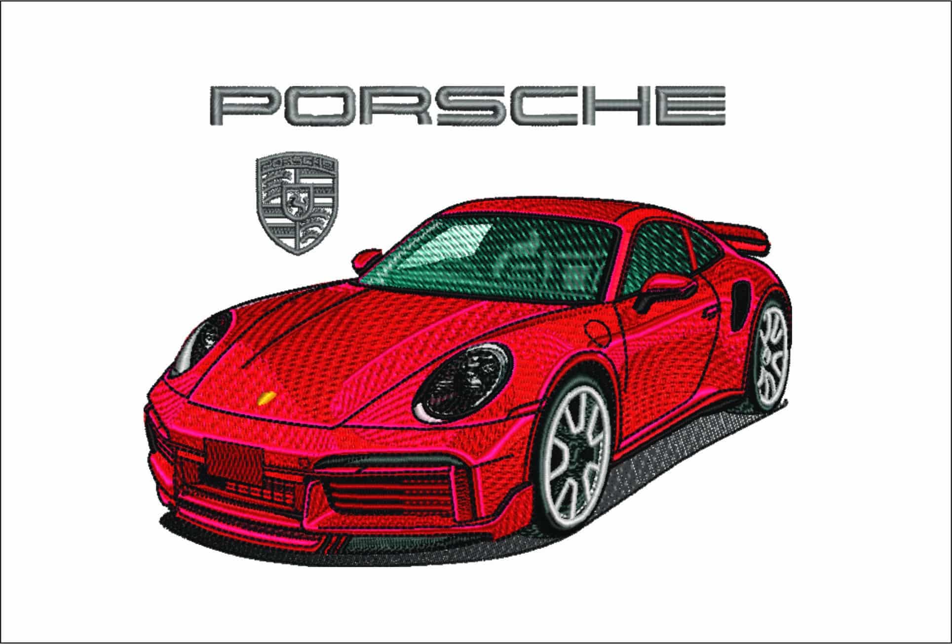 Porsche 911 Turbo with Logo - Swoosh - Nike Car embroidery design - instant download