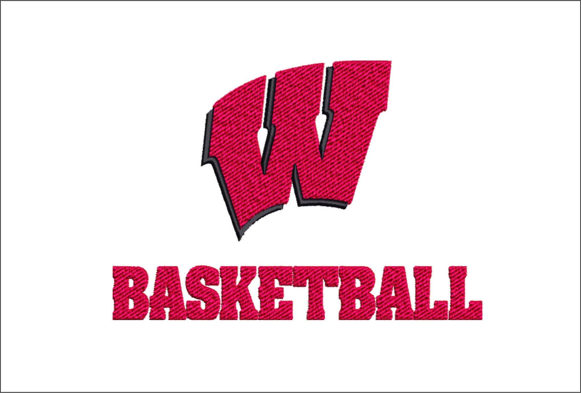 Wisconsin Badgers with Logo - NCAA College embroidery design - instant download