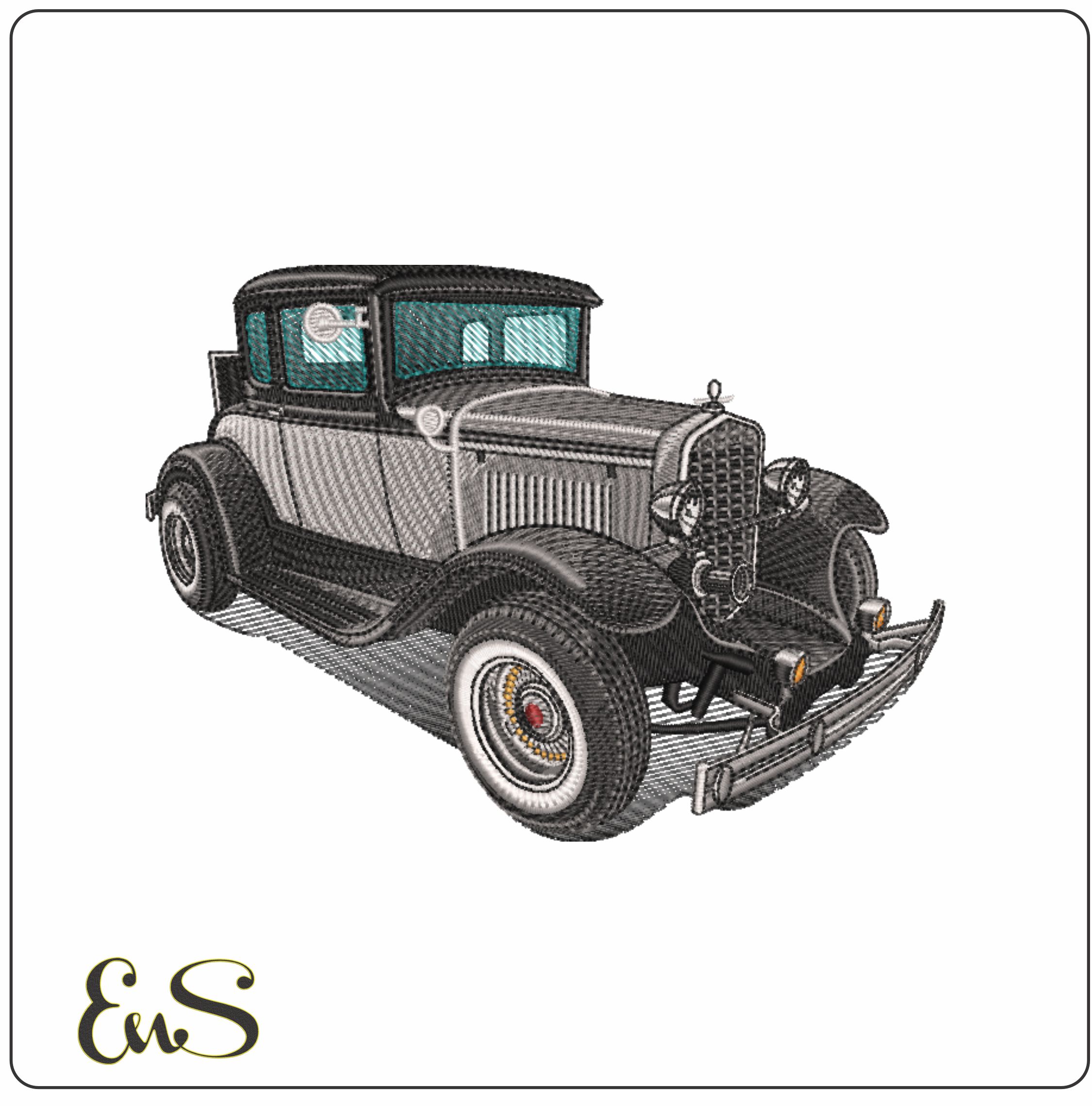 1930's American Classic Gangster Car - Swoosh - Nike Car embroidery design - instant download