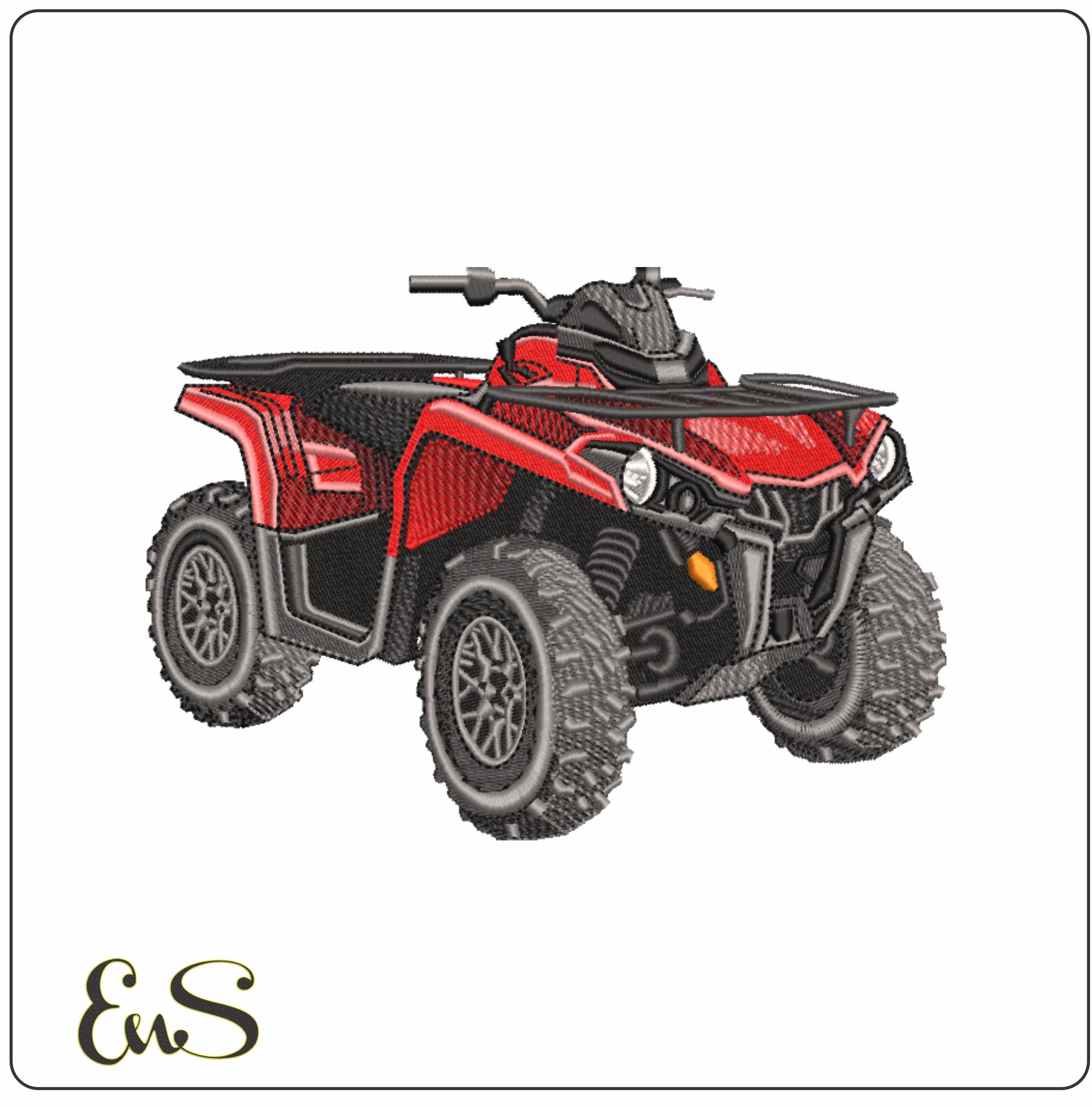 ATV Red - Swoosh - Nike Car embroidery design - instant download