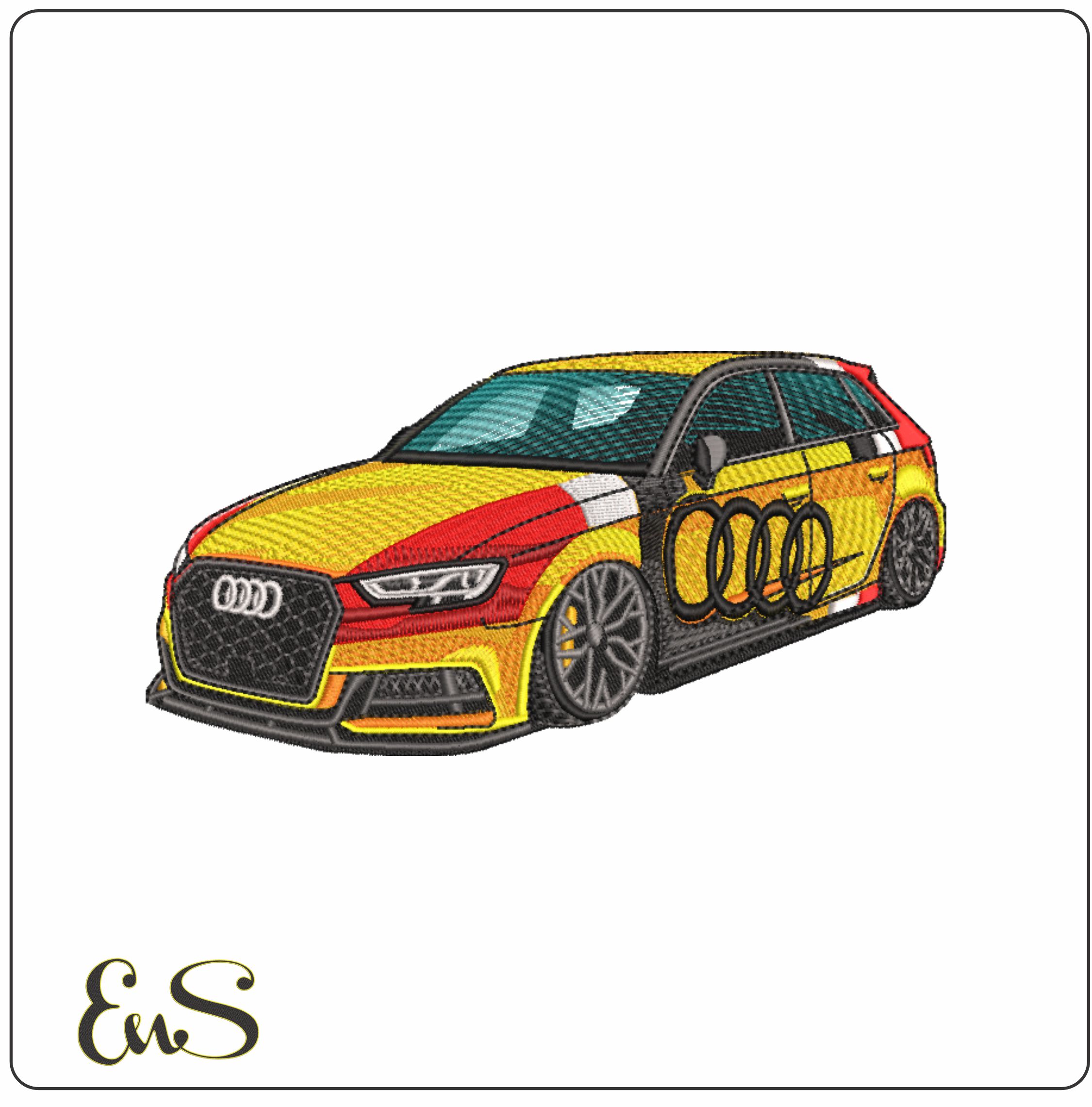 Audi A3 Touring Car - Swoosh - Nike Car embroidery design - instant download
