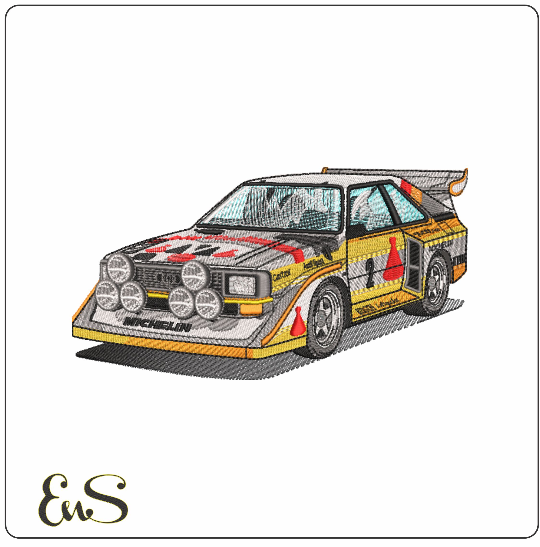 Audi Quattro Group B Rally Car - Swoosh - Nike Car embroidery design - instant download