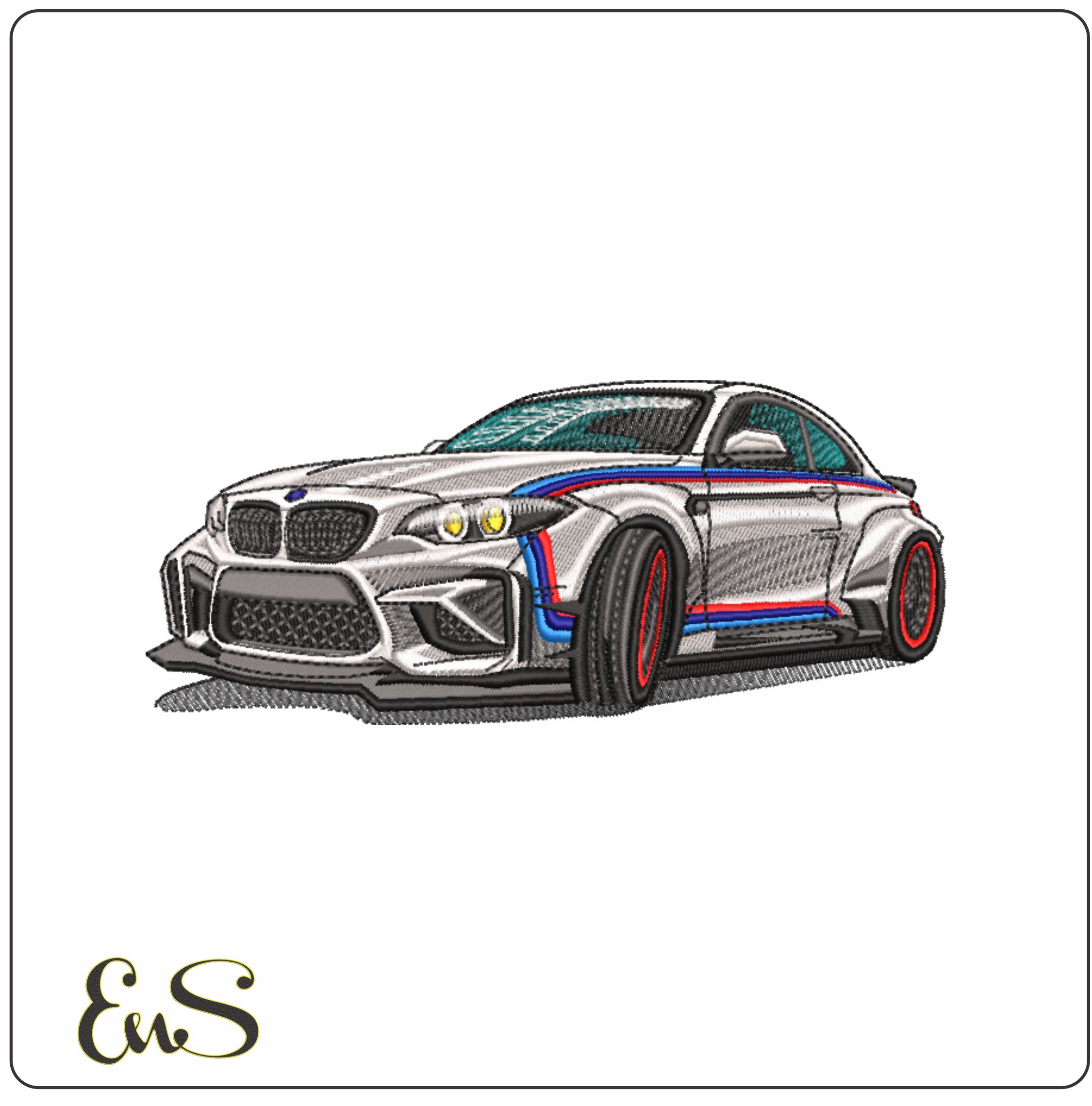 BMW M2 Coupe Car - Swoosh - Nike Car embroidery design - instant download