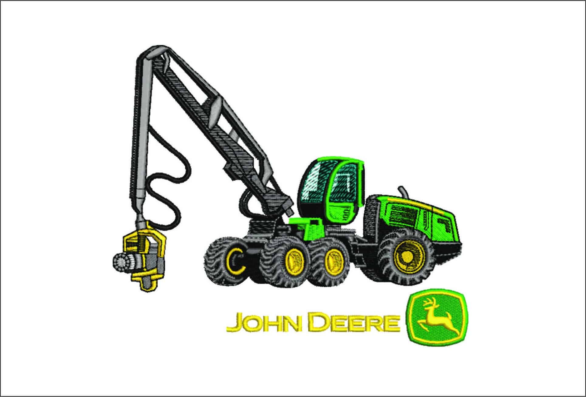 Tractor Tree Cutter John Deere - Swoosh - Nike Car embroidery design - instant download