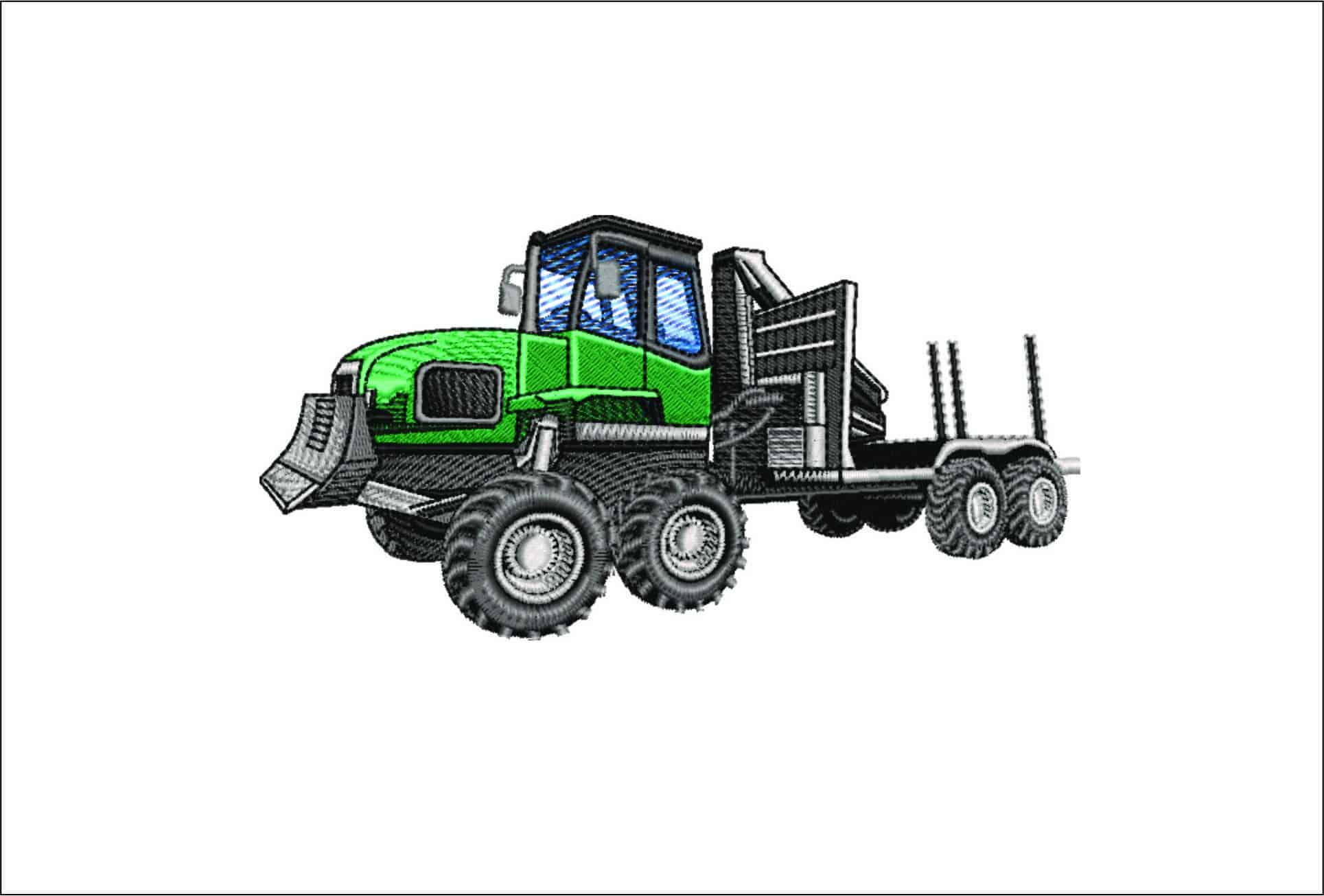 Tractor Log Hauler - Swoosh - Nike Car embroidery design - instant download