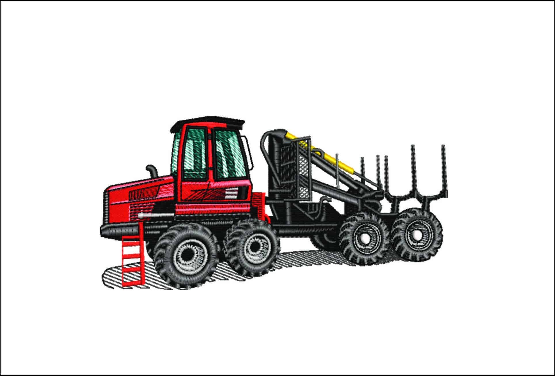 Fiat Tractor Log Hauler - Swoosh - Nike Car embroidery design - instant download