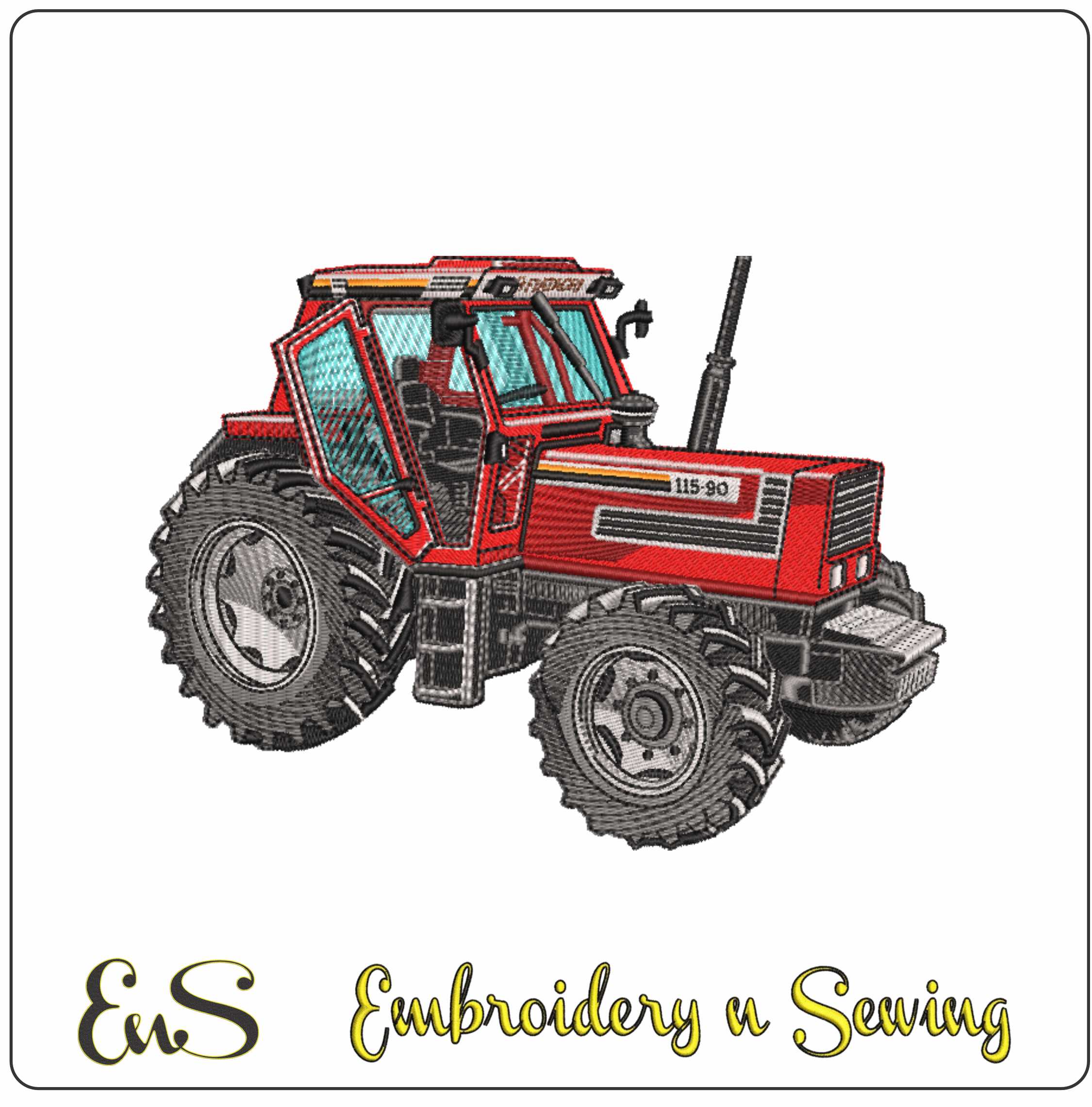 Fiat Tractor - Swoosh - Nike Car embroidery design - instant download