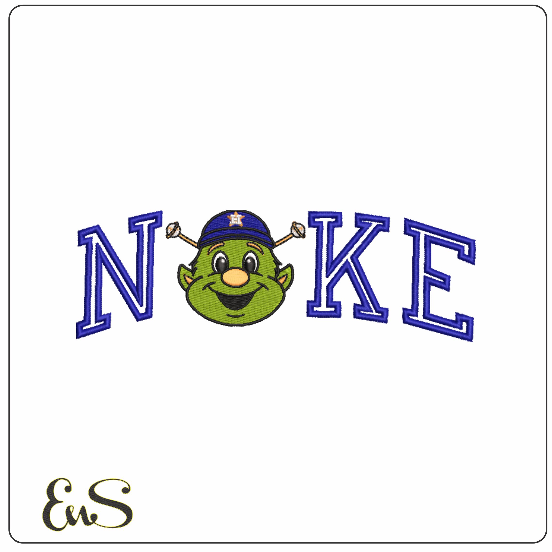 Nike Swoosh Astros Orbit - Nike embroidery design file - instant download