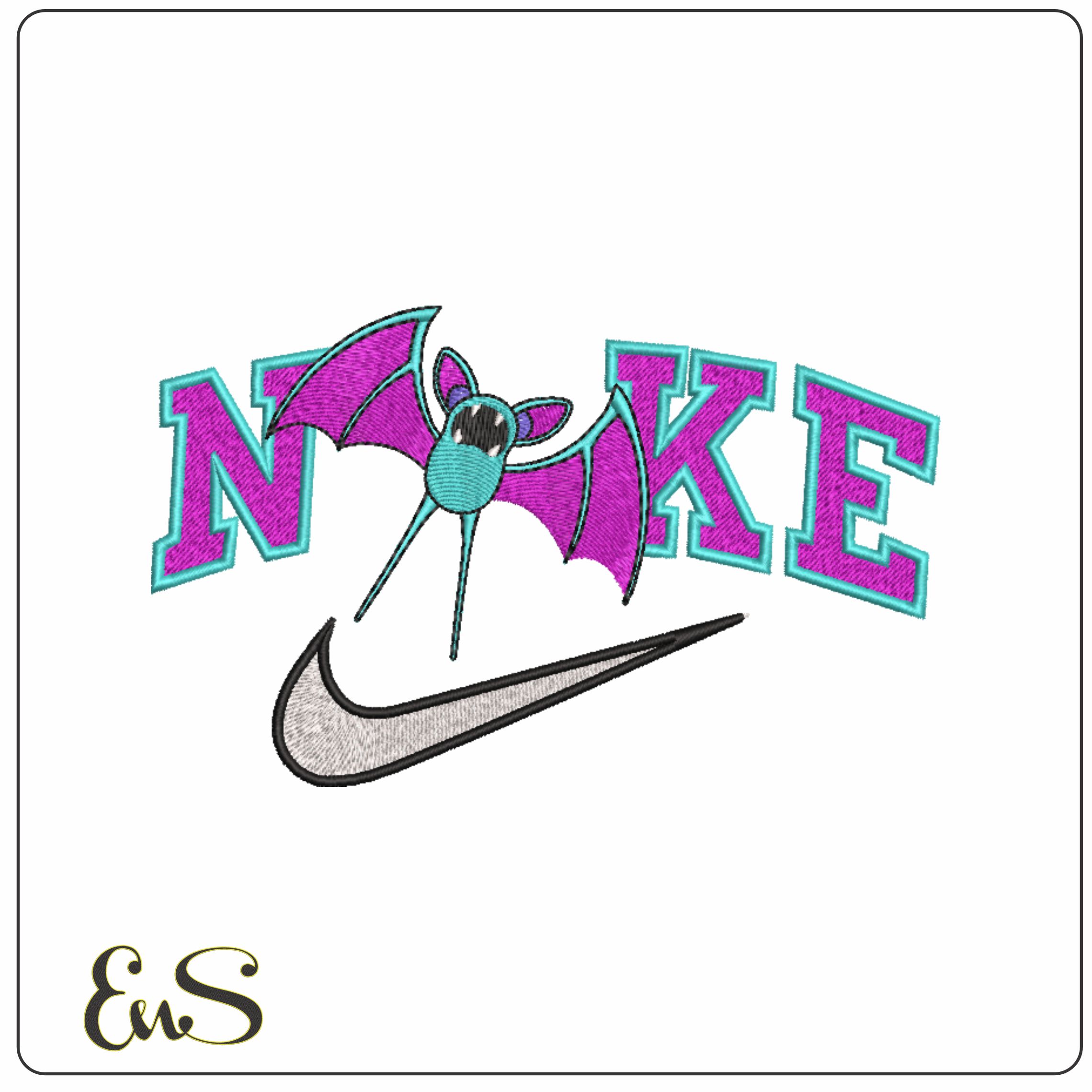 Nike Swoosh Bat Childrens- Nike embroidery design file - instant download