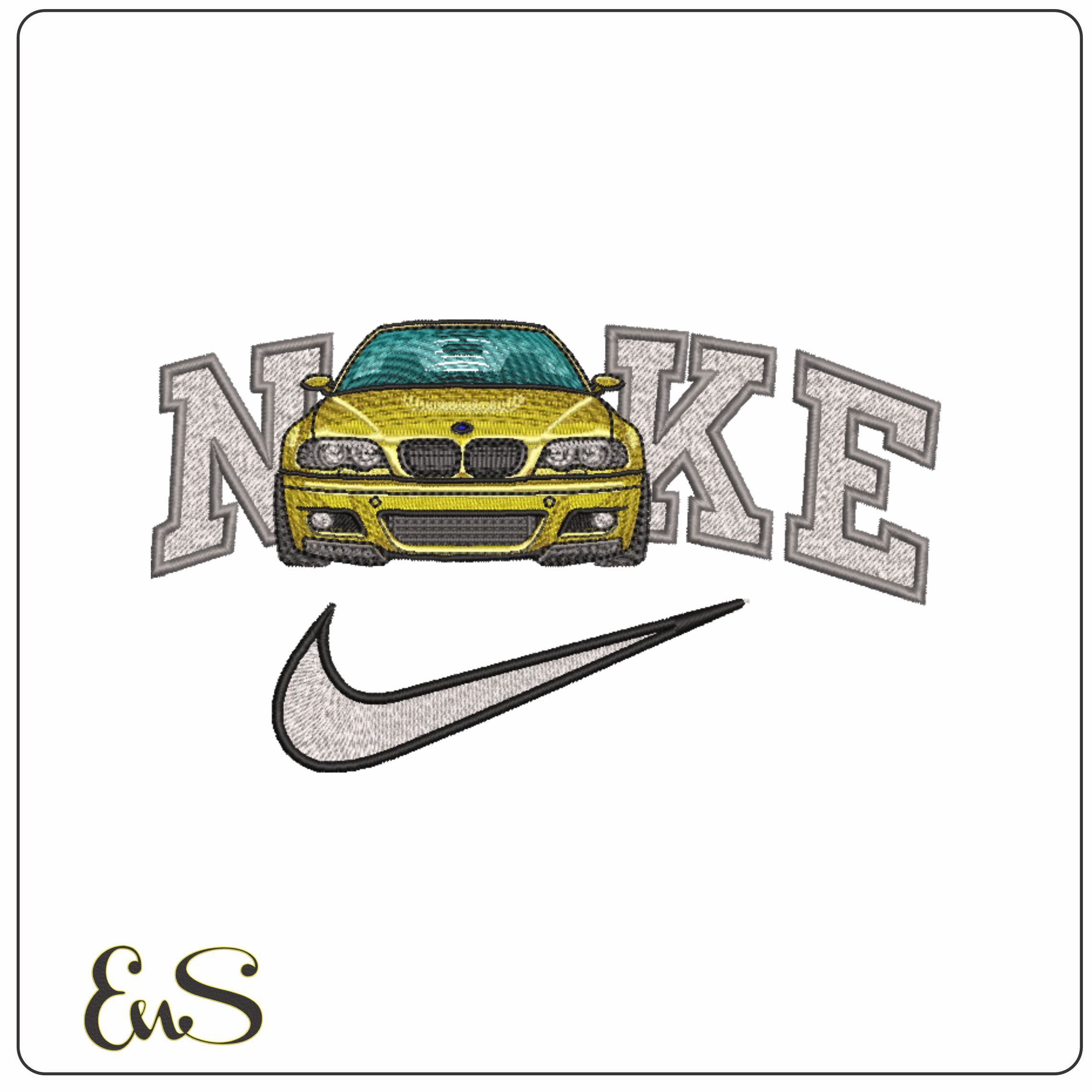 Nike Swoosh BMW M3 Front- Nike embroidery design file - instant download