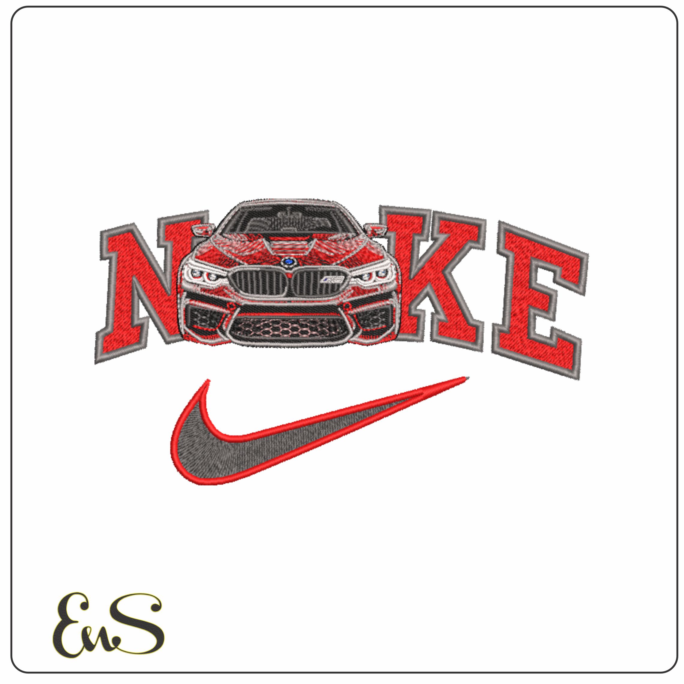Nike Swoosh BMW M5 Front- Nike embroidery design file - instant download