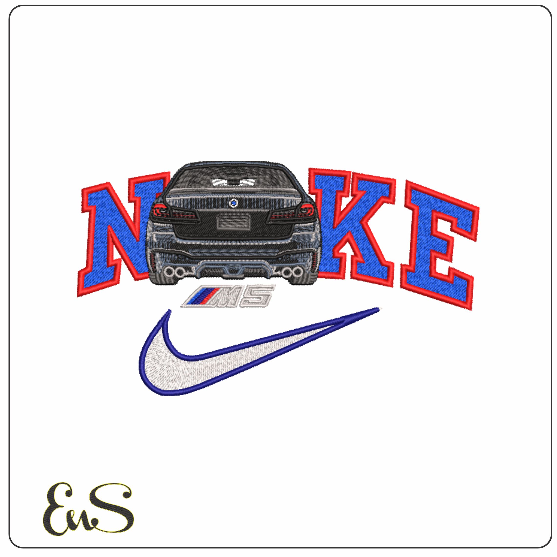 Nike Swoosh BMW M5 Rear- Nike embroidery design file - instant download