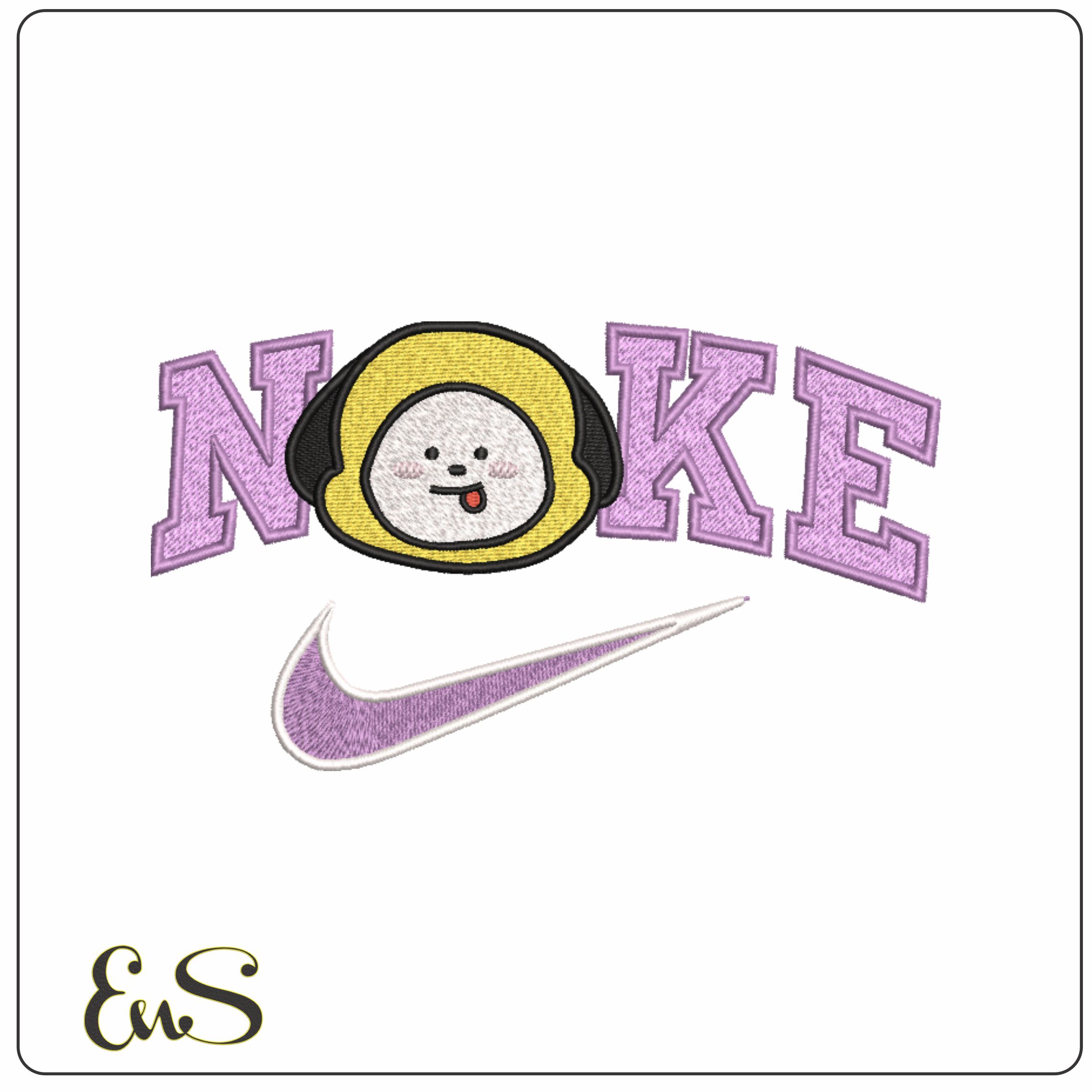 Nike Swoosh BTS Chimmy- Nike embroidery design file - instant download