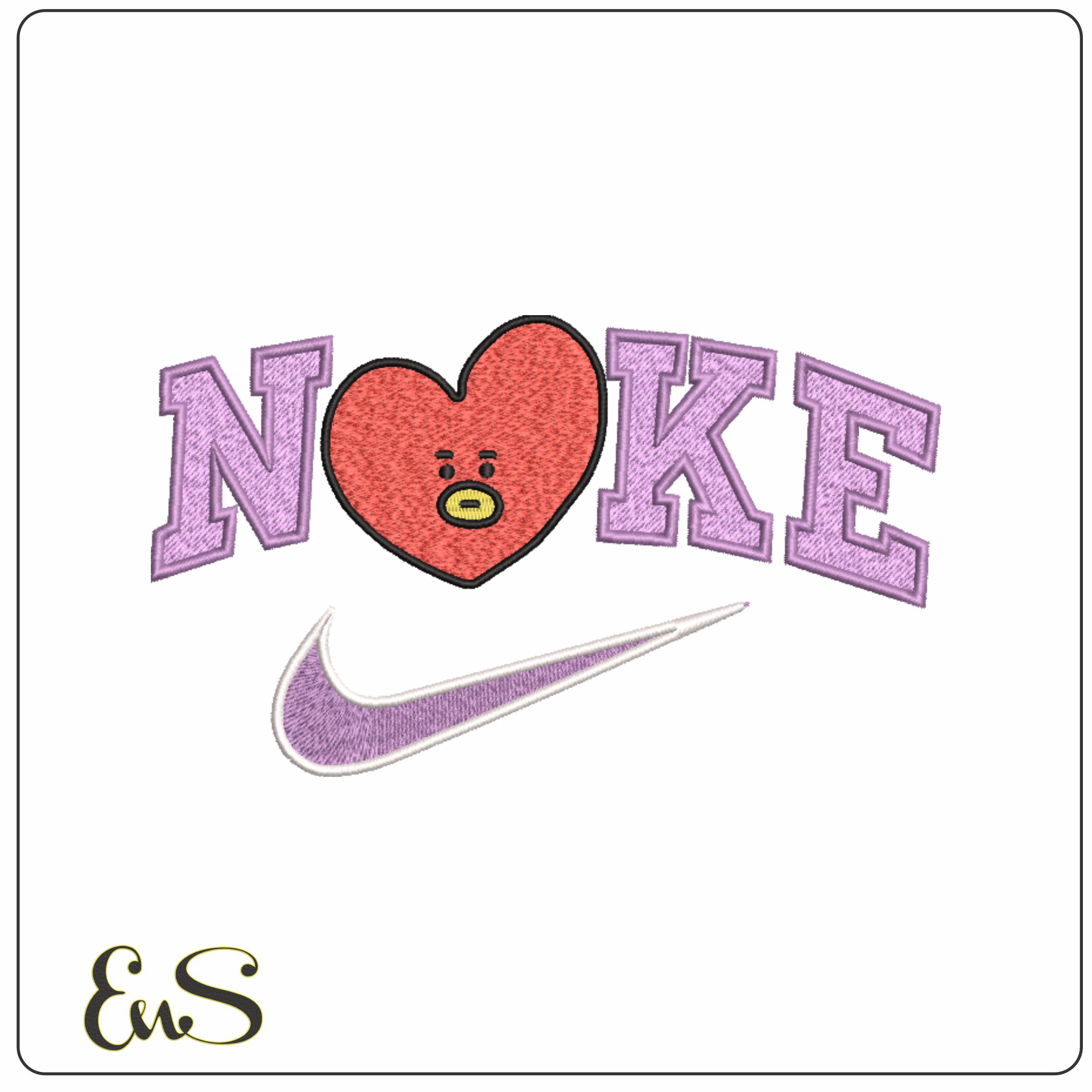 Nike Swoosh BTS Tata- Nike embroidery design file - instant download