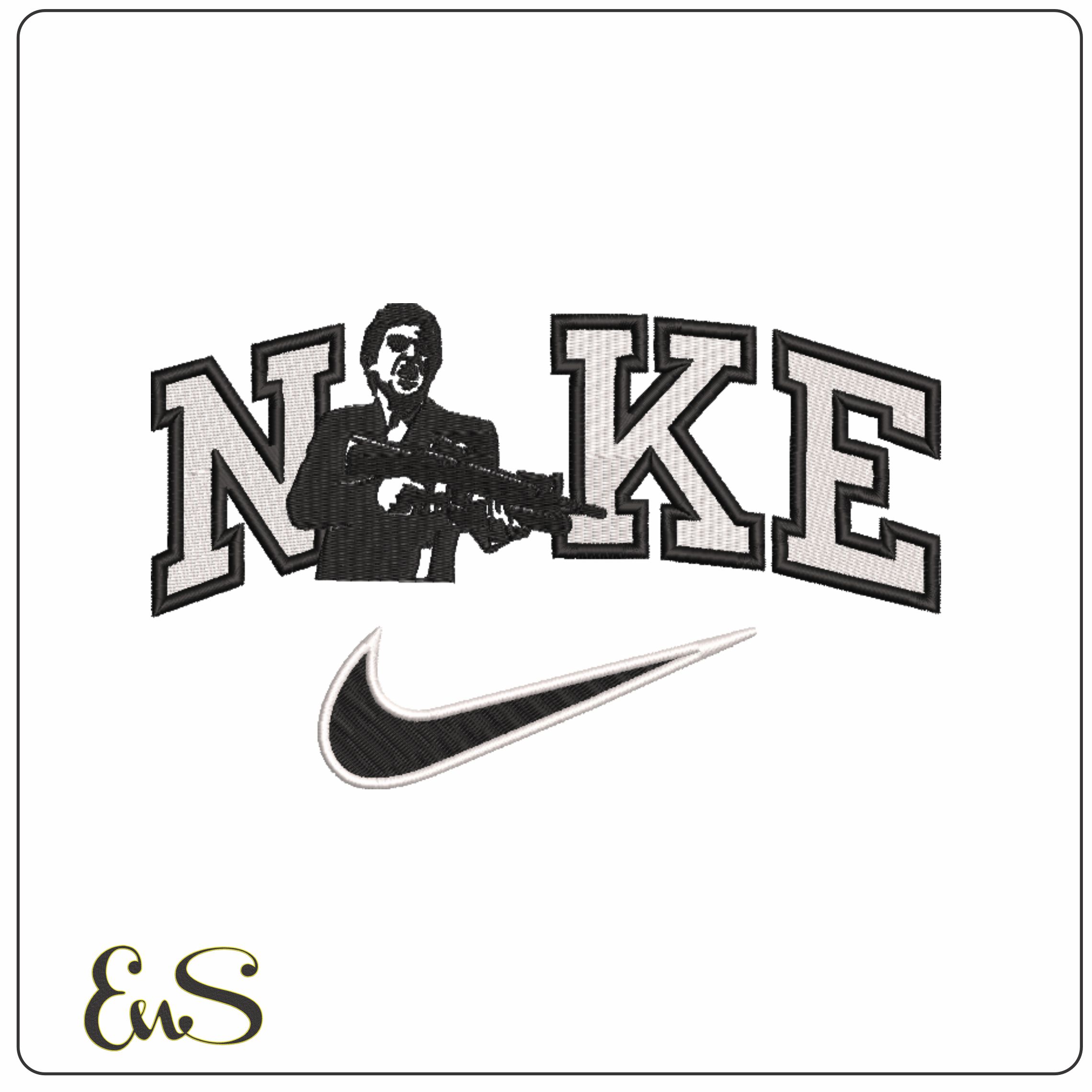 Nike Gunman- Nike embroidery design file - instant download