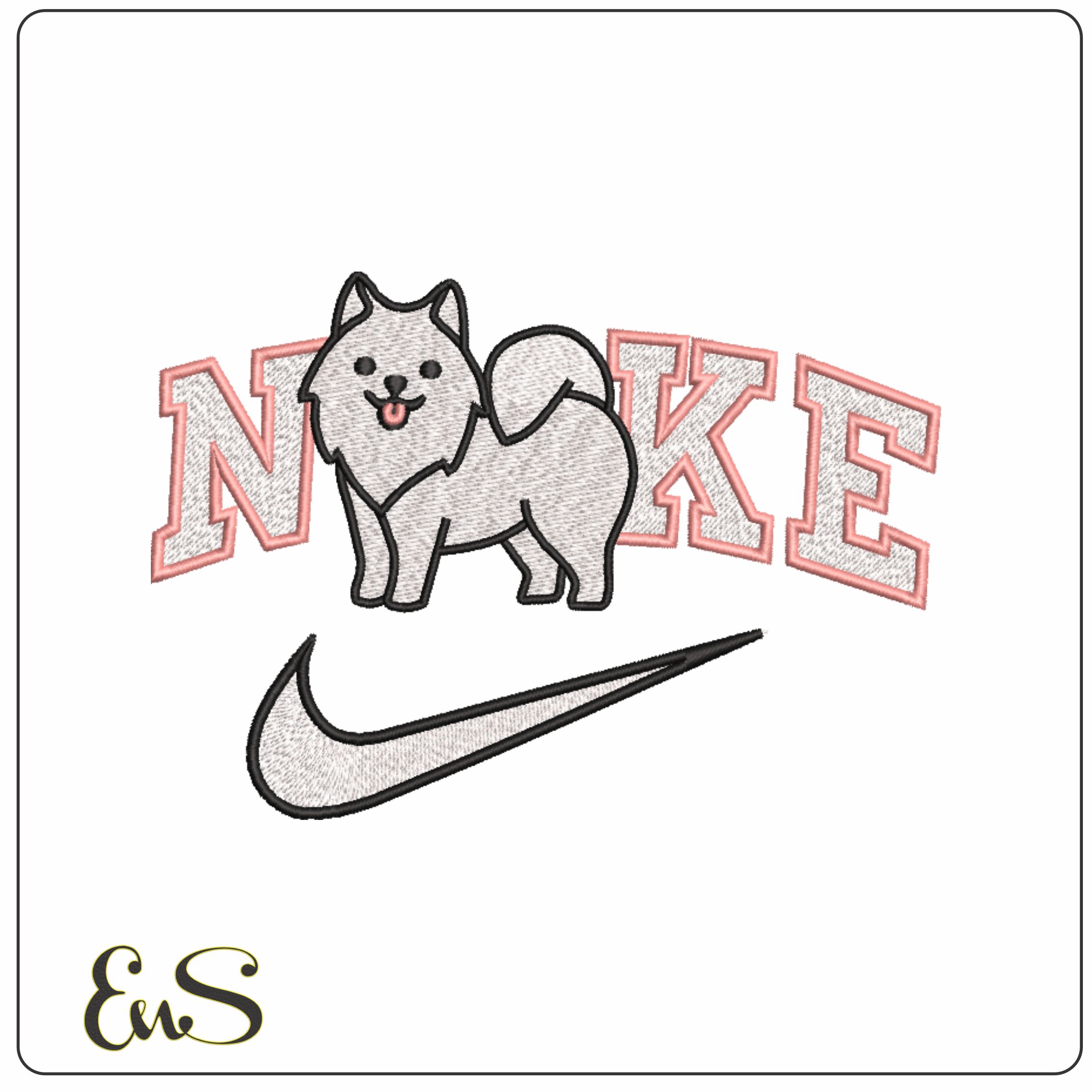 Nike Huskie Dog- Nike embroidery design file - instant download