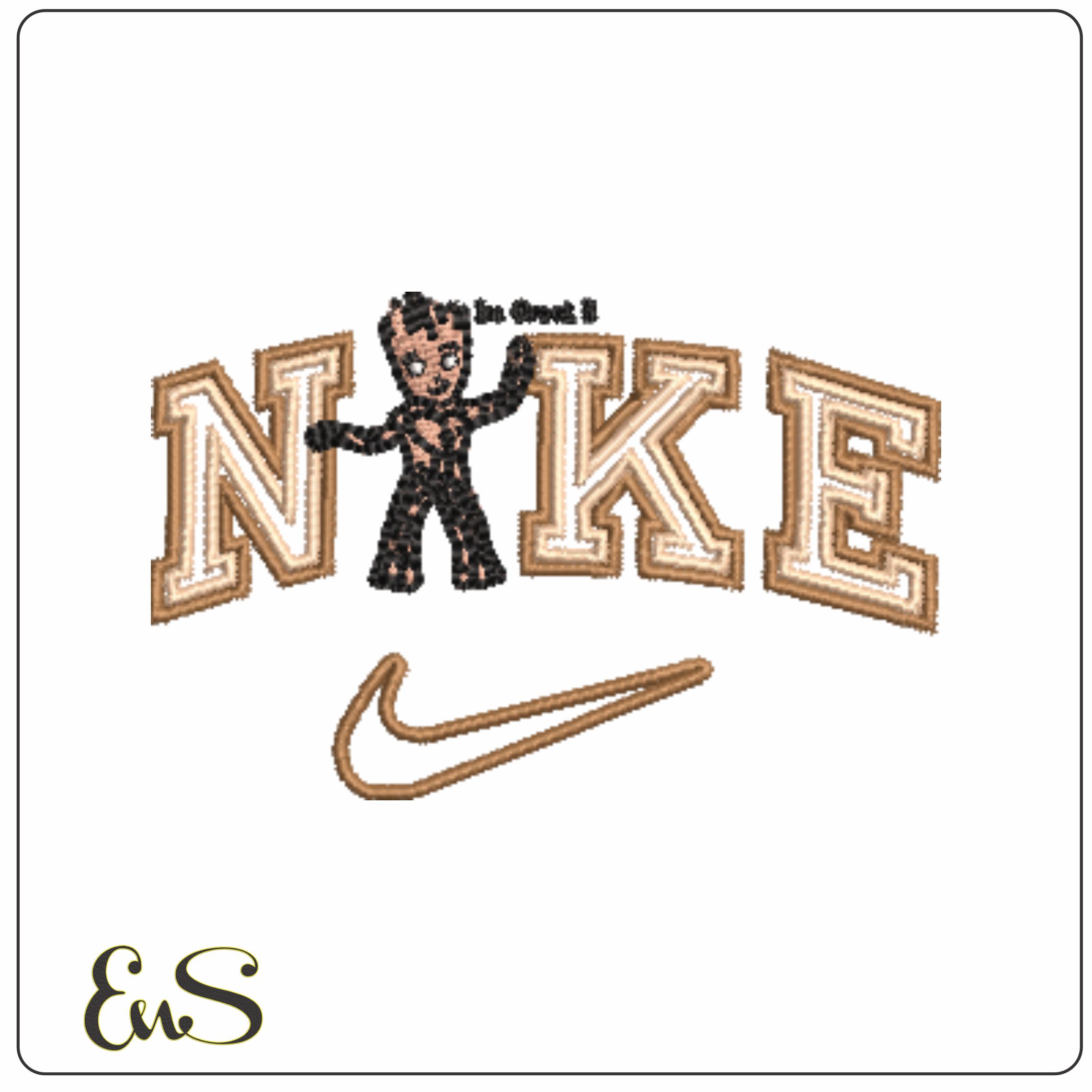 Nike I am Groot- Nike embroidery design file - instant download