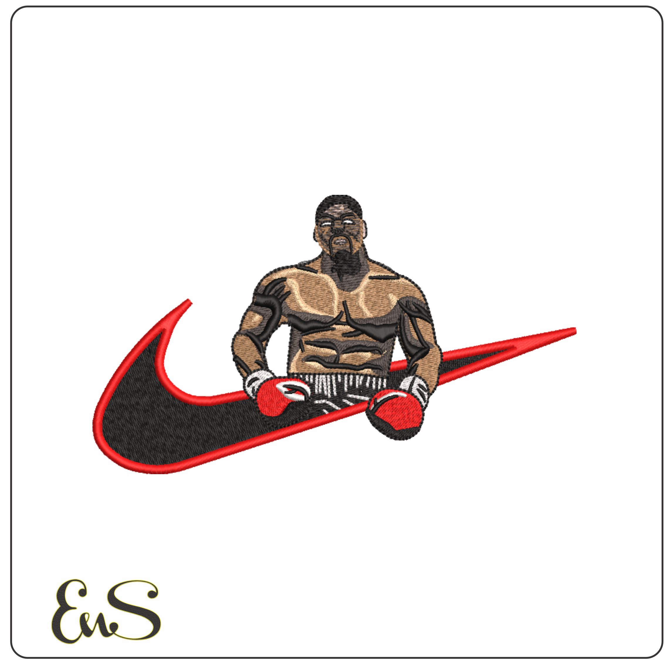 Nike Iron Mike Tyson- Nike embroidery design file - instant download