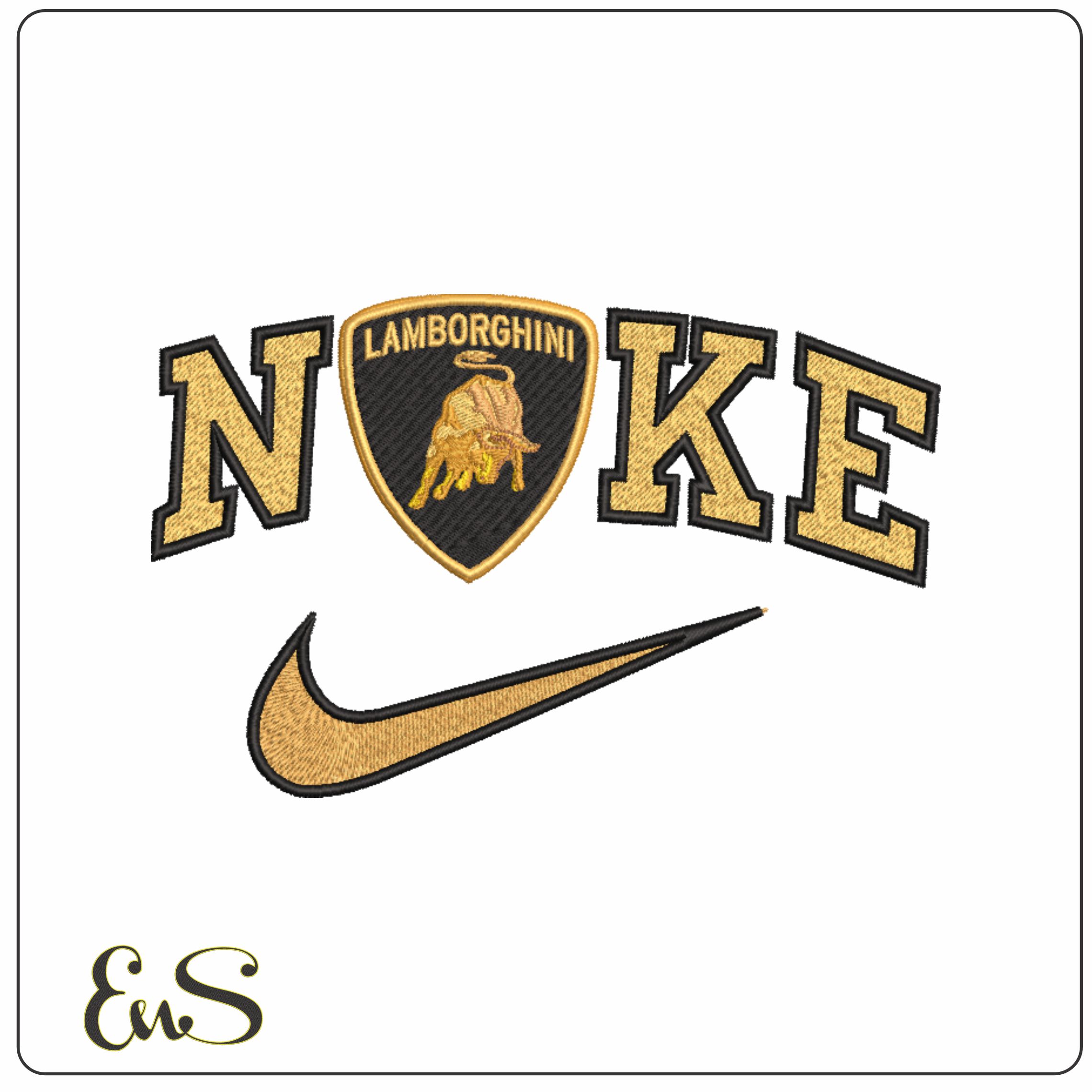 Nike Lamborghini- Nike embroidery design file - instant download
