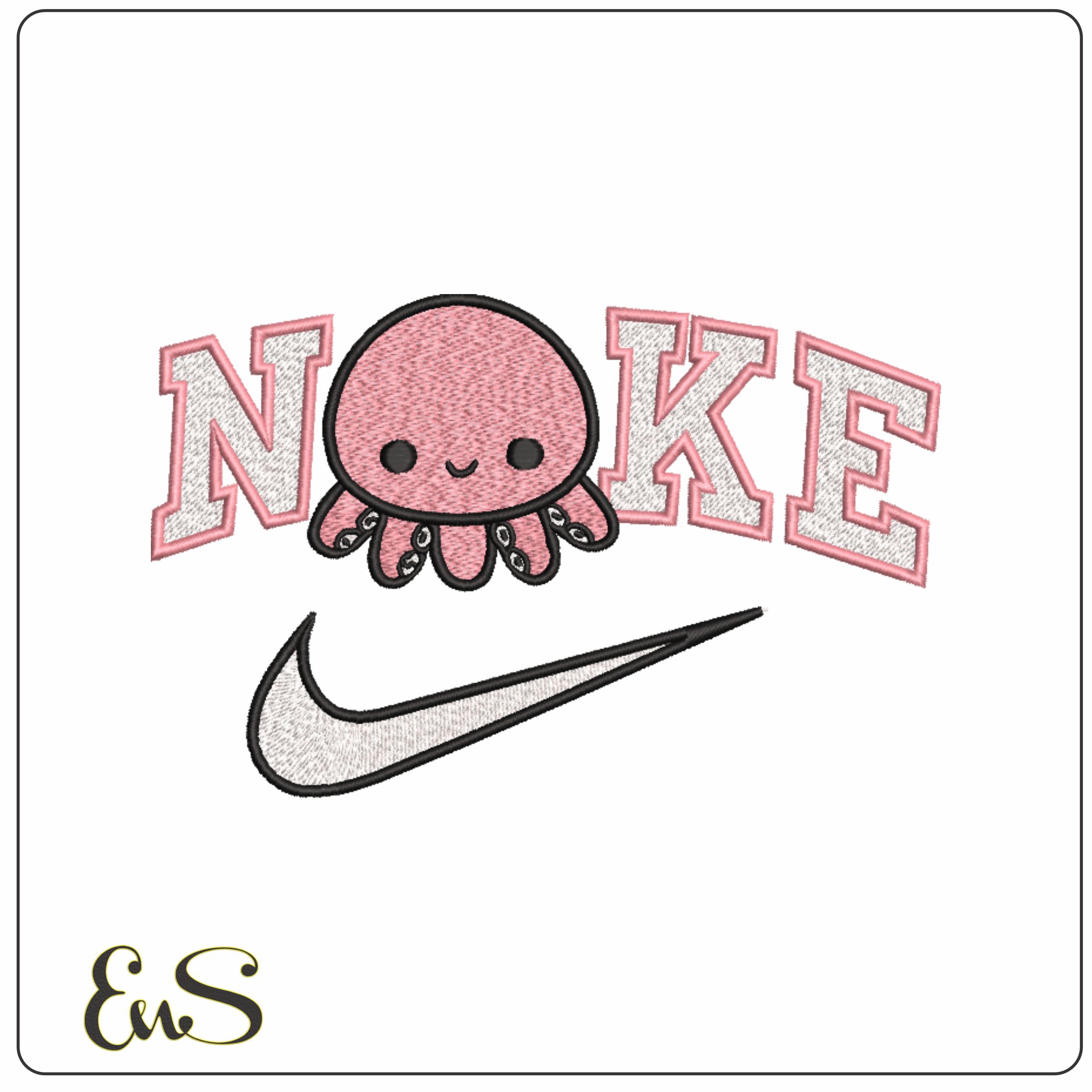 Nike Octopus- Nike embroidery design file - instant download